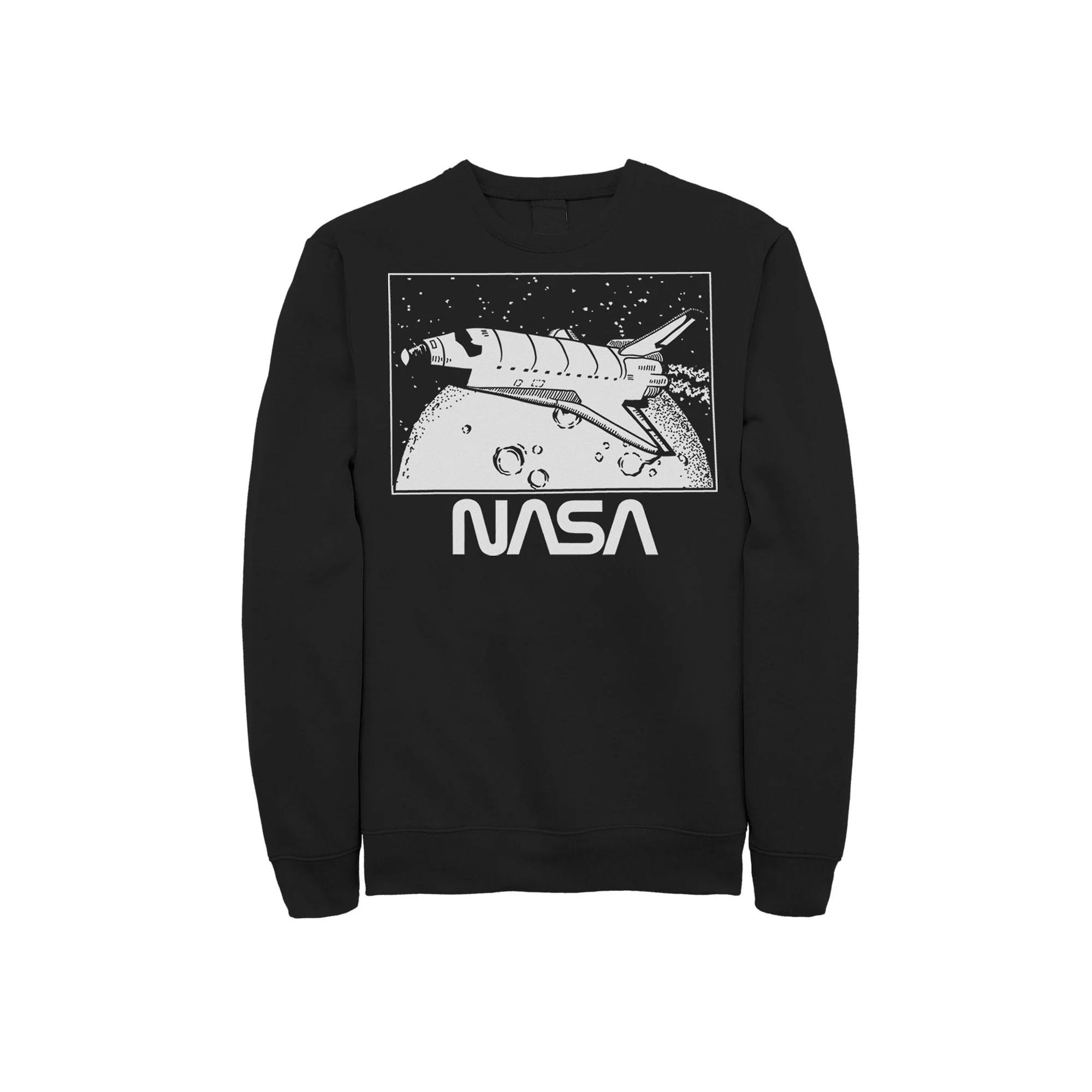 Men's NASA Shuttle Over The Moon Logo Poster Sweatshirt, Size: XXL, Black Product Image