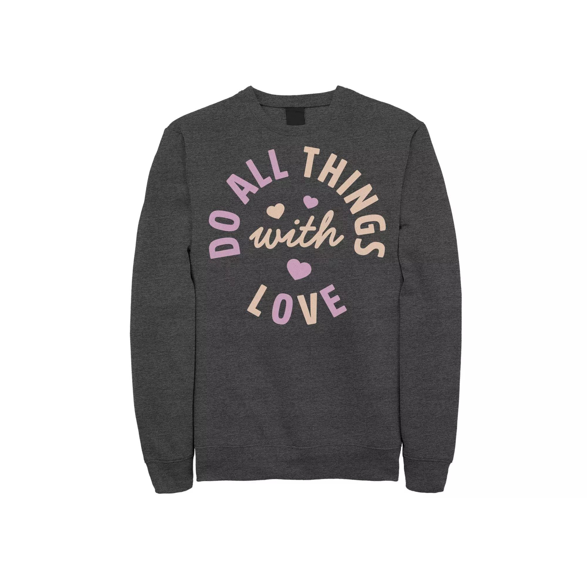 Men's Fifth Sun "Do All Things With Love" Hearts Sweatshirt,  Product Image