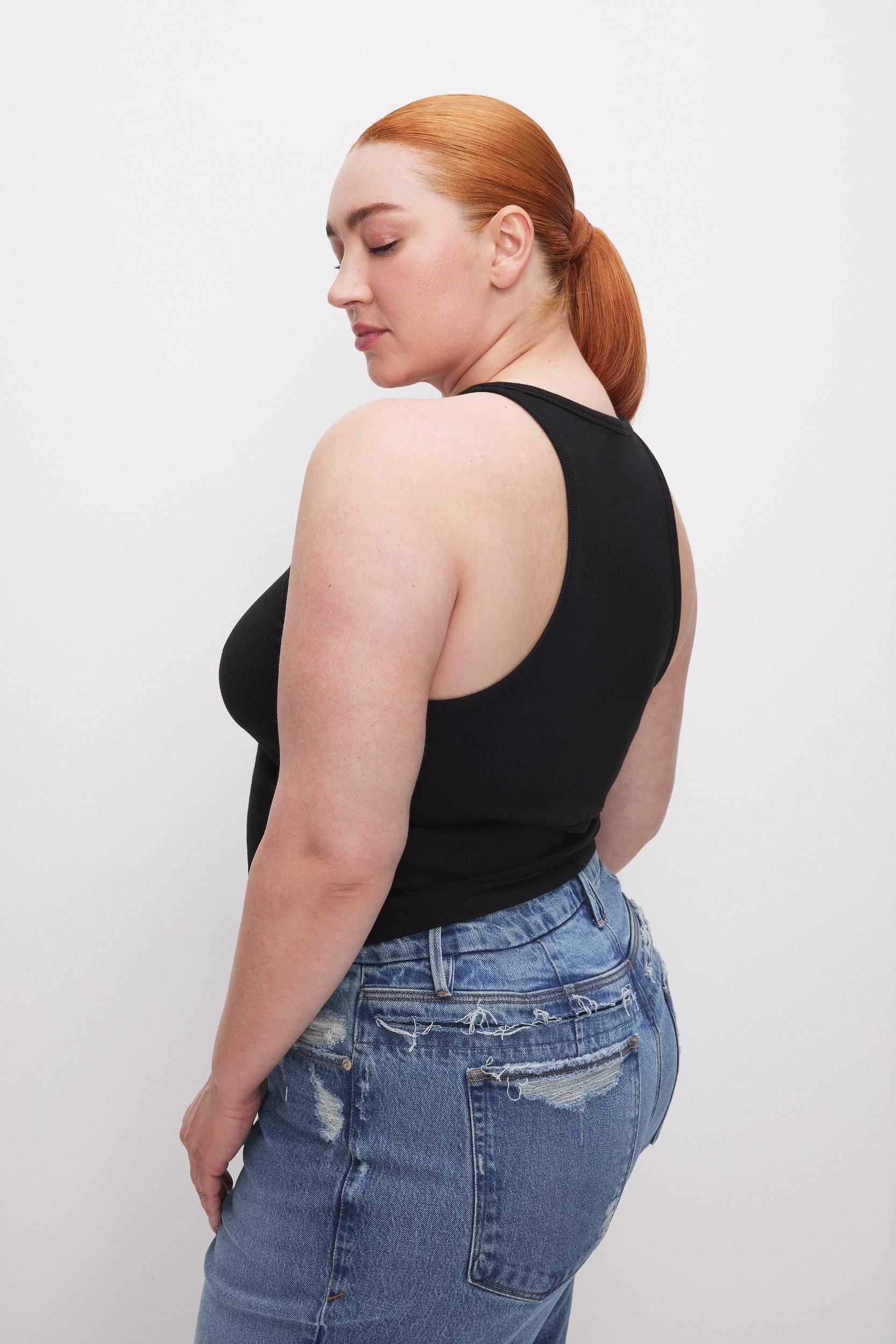 MICRO RIB CREWNECK TANK | BLACK001 Product Image