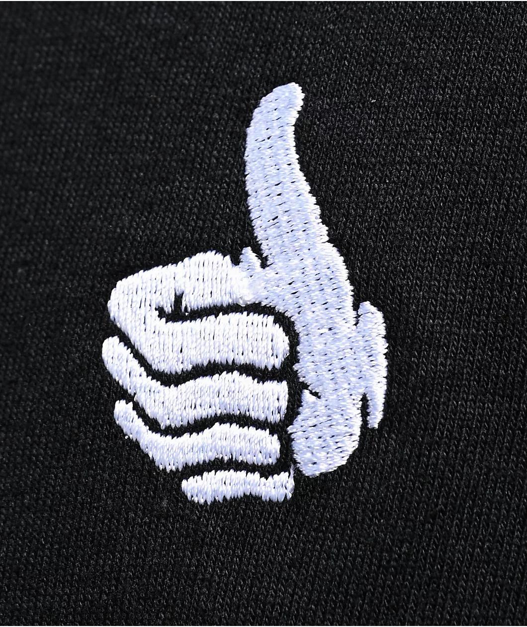 Bro Style Circle Thumb Black T-Shirt Product Image