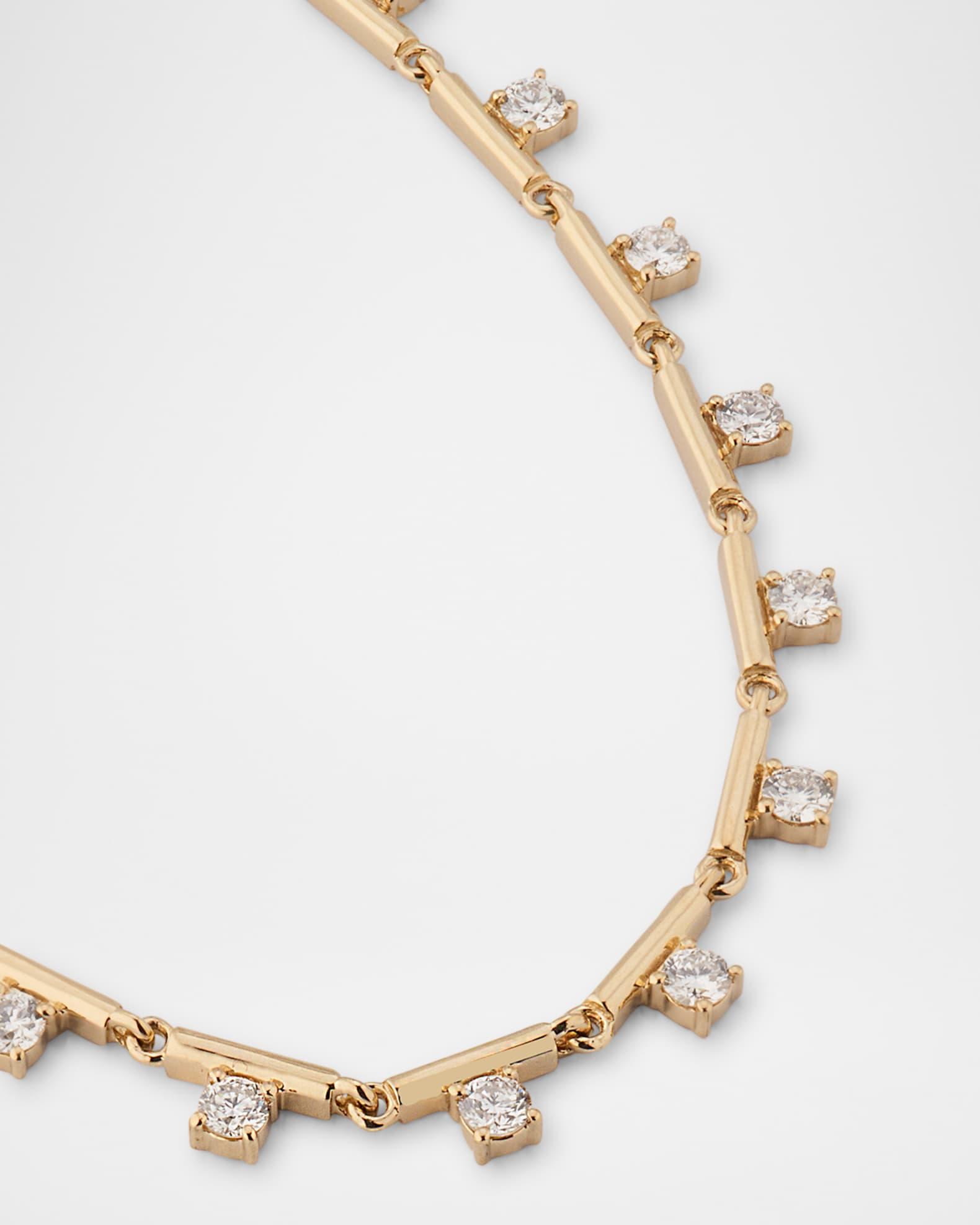 14K Yellow Gold Diamond Segment Necklace Product Image