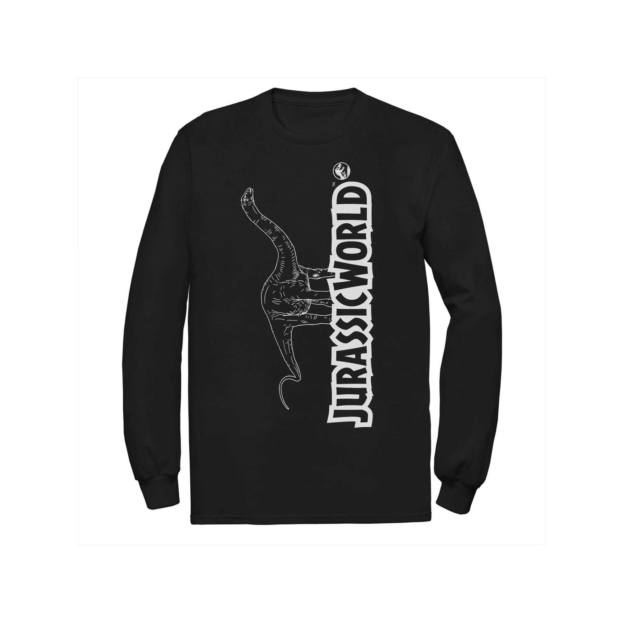 Men's Jurassic World Longneck Dinosaur Title Logo Outline Tee,  Product Image