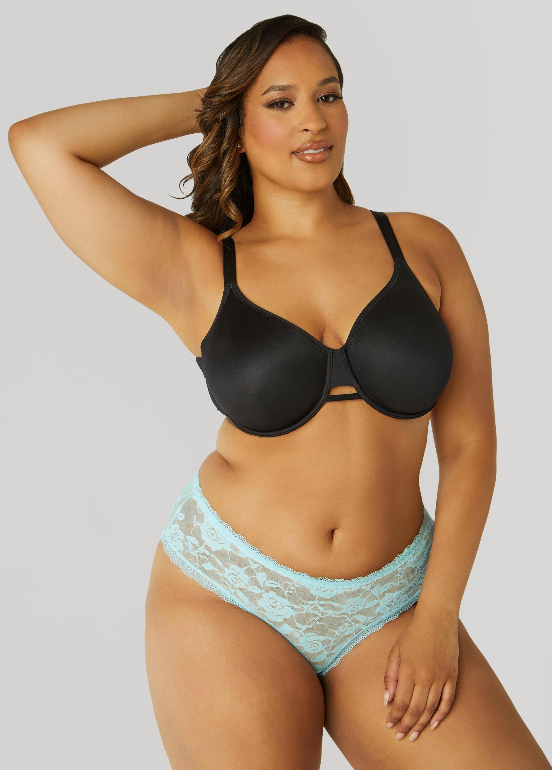 Plus Size Underwire Satin Minimizer Bra Ashley Stewart Product Image
