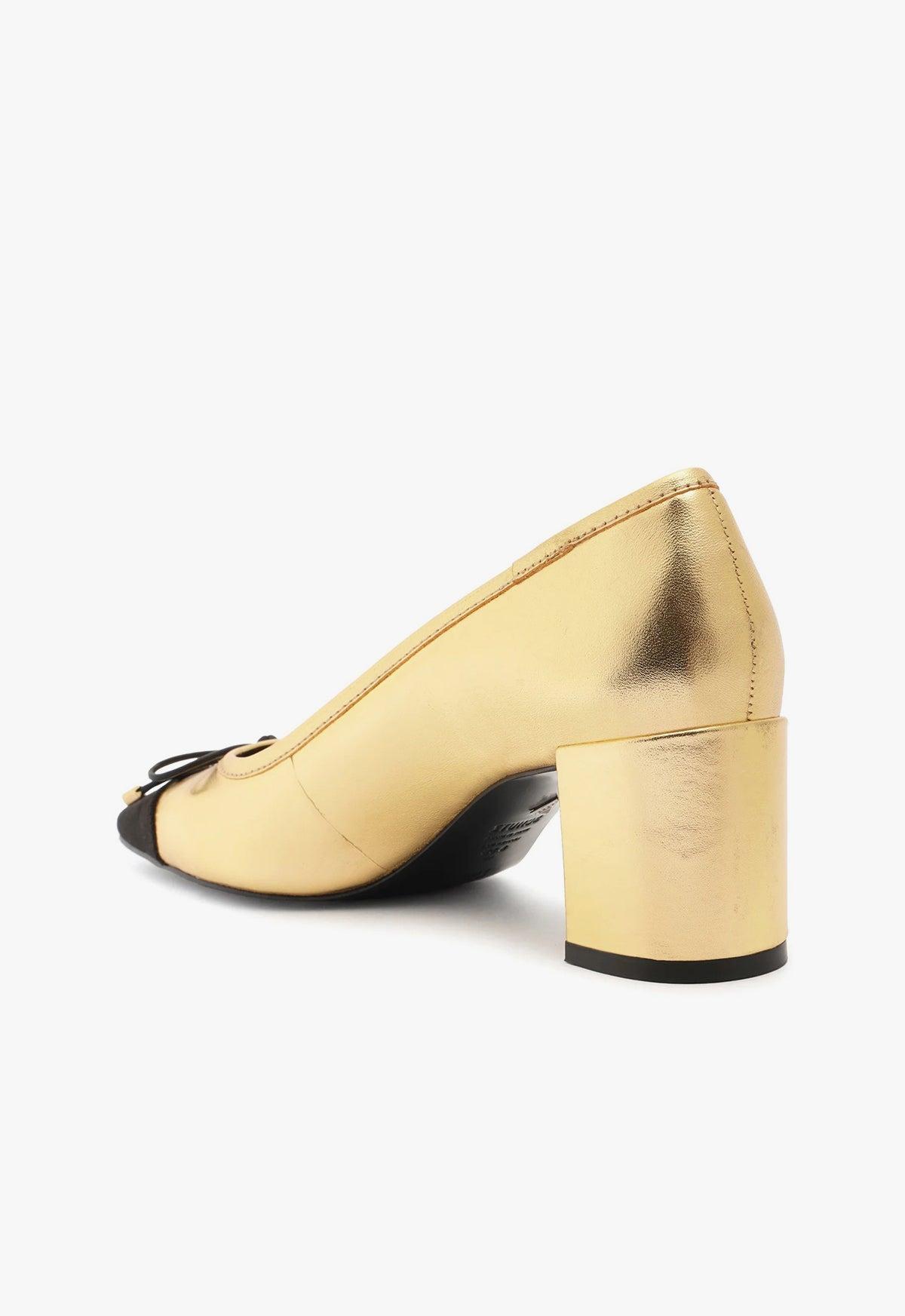 Arissa Block Metallic Leather Pump Product Image