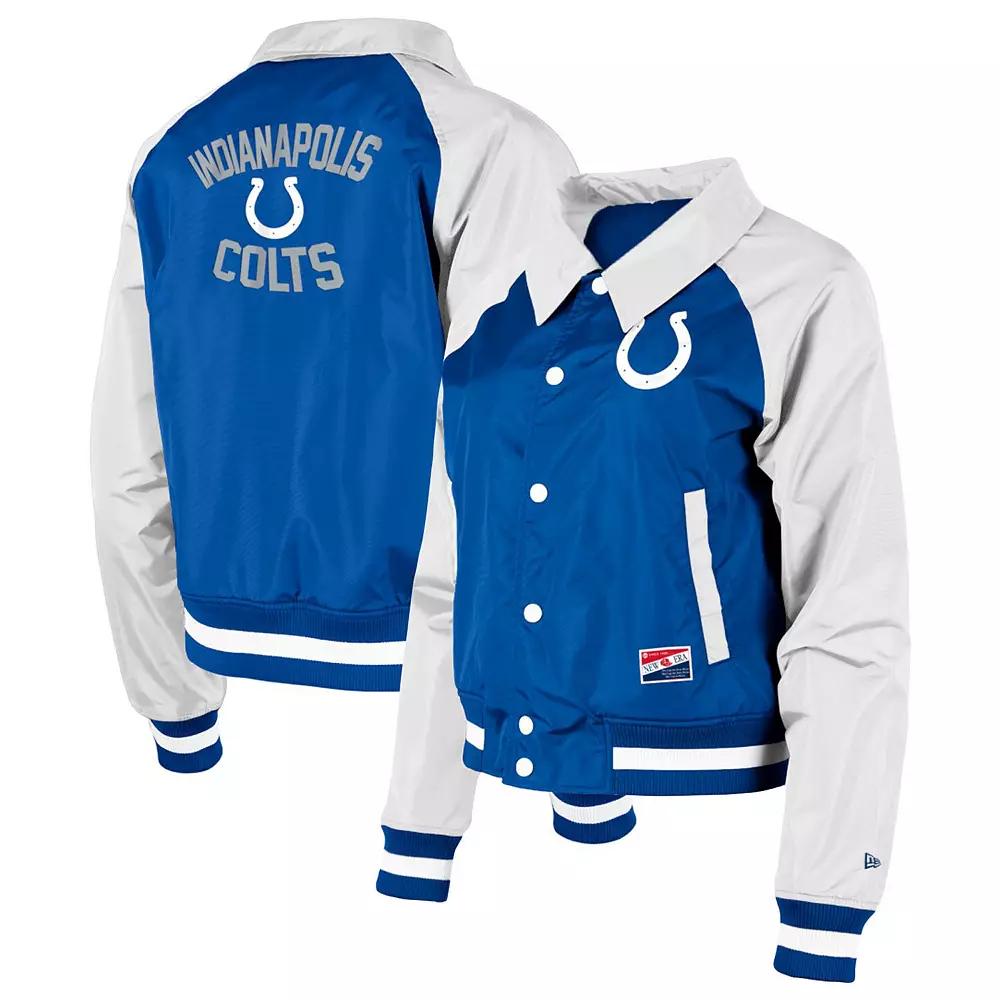 Women's New Era Royal Indianapolis Colts Coaches Raglan Full-Snap Jacket, Size: Small, Blue Product Image