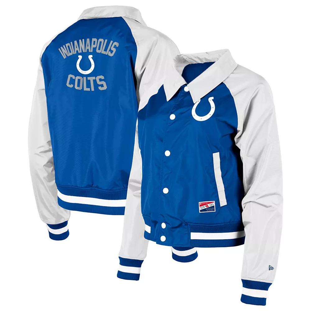 Women's New Era Royal Indianapolis Colts Coaches Raglan Full-Snap Jacket, Size: Small, Blue Product Image
