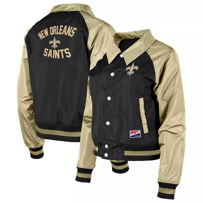 Women's New Era Black New Orleans Saints Coaches Raglan Full-Snap Jacket,  Product Image