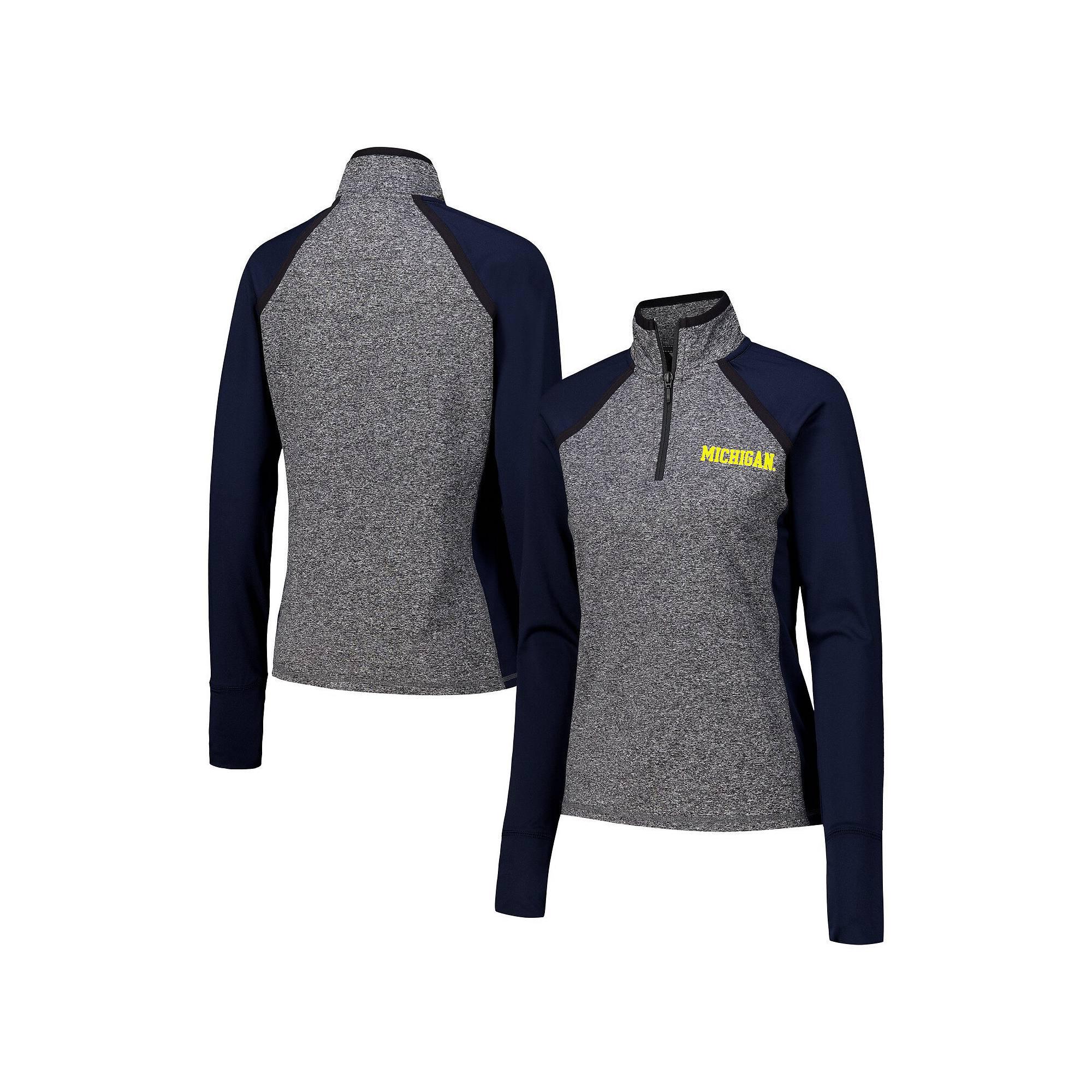 Womens Michigan Wolverines Finalist Raglan Quarter-Zip Jacket Blue Product Image