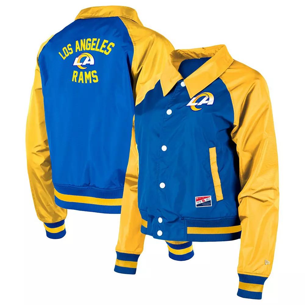 Women's New Era Royal Los Angeles Rams Coaches Raglan Full-Snap Jacket,  Product Image