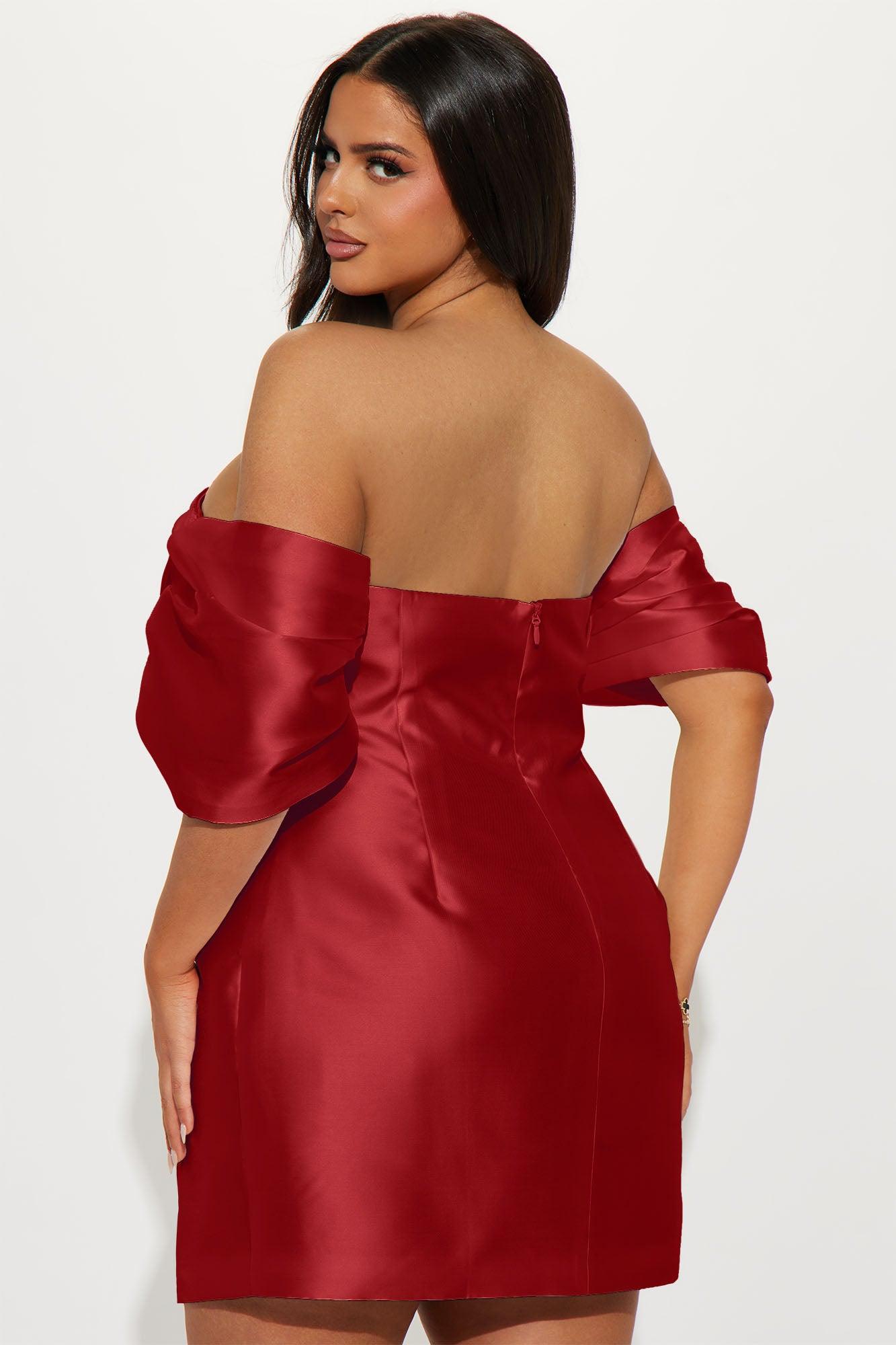 Allison Taffeta Mini Dress - Red Product Image