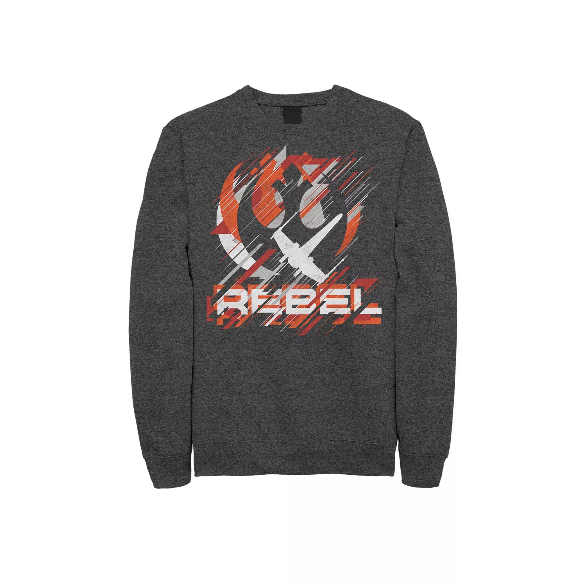 Mens Star Wars Rogue One Geometric Line Art Sweatshirt Grey Heather Product Image