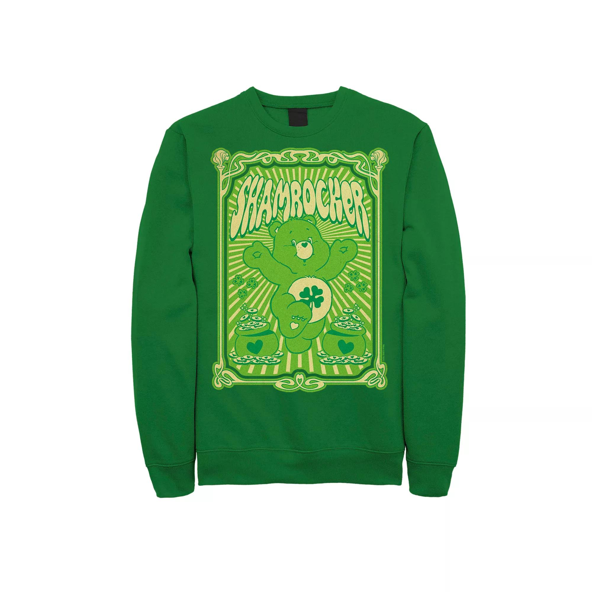 Men's Care Bears Shamrocker St. Patrick's Day Sweatshirt, Size: Small, Kelly Product Image