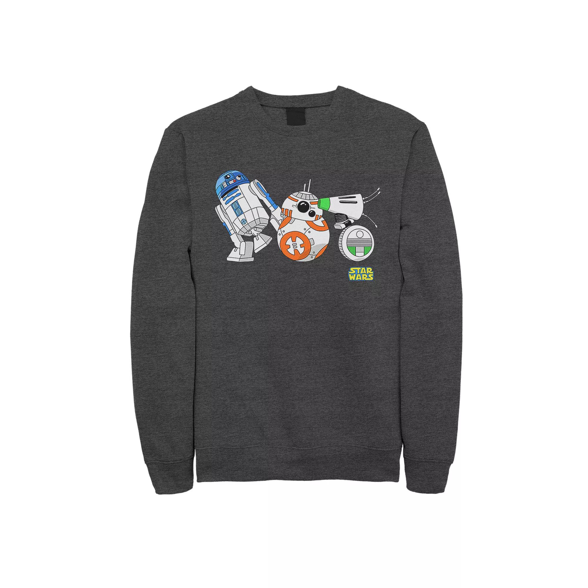 Men's Star Wars The Rise of Skywalker Droid Party Fleece Graphic Top, Size: Medium, Grey Heather Product Image