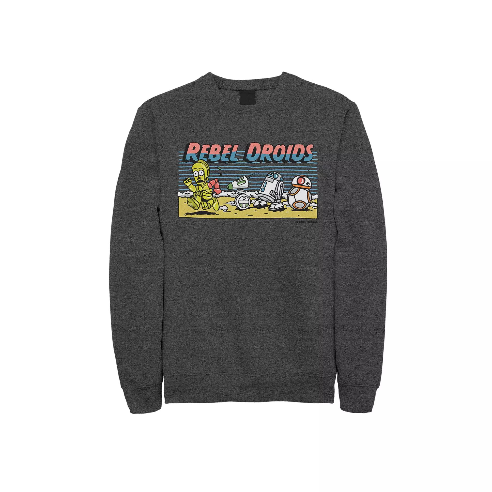 Men's Star Wars The Rise of Skywalker Droids Cartoon Sweatshirt,  Product Image