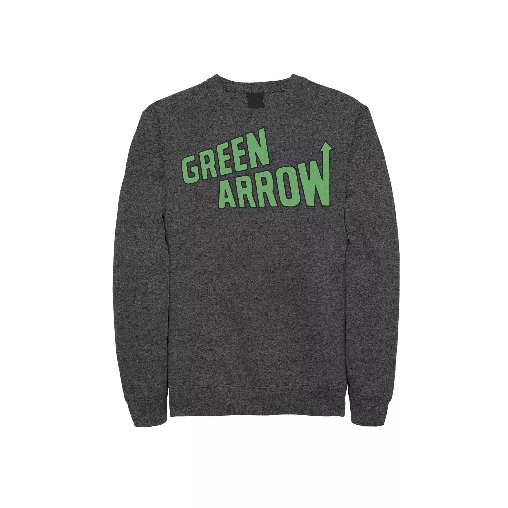 Men's DC Comics The Green Arrow Text Poster Sweatshirt,  Product Image