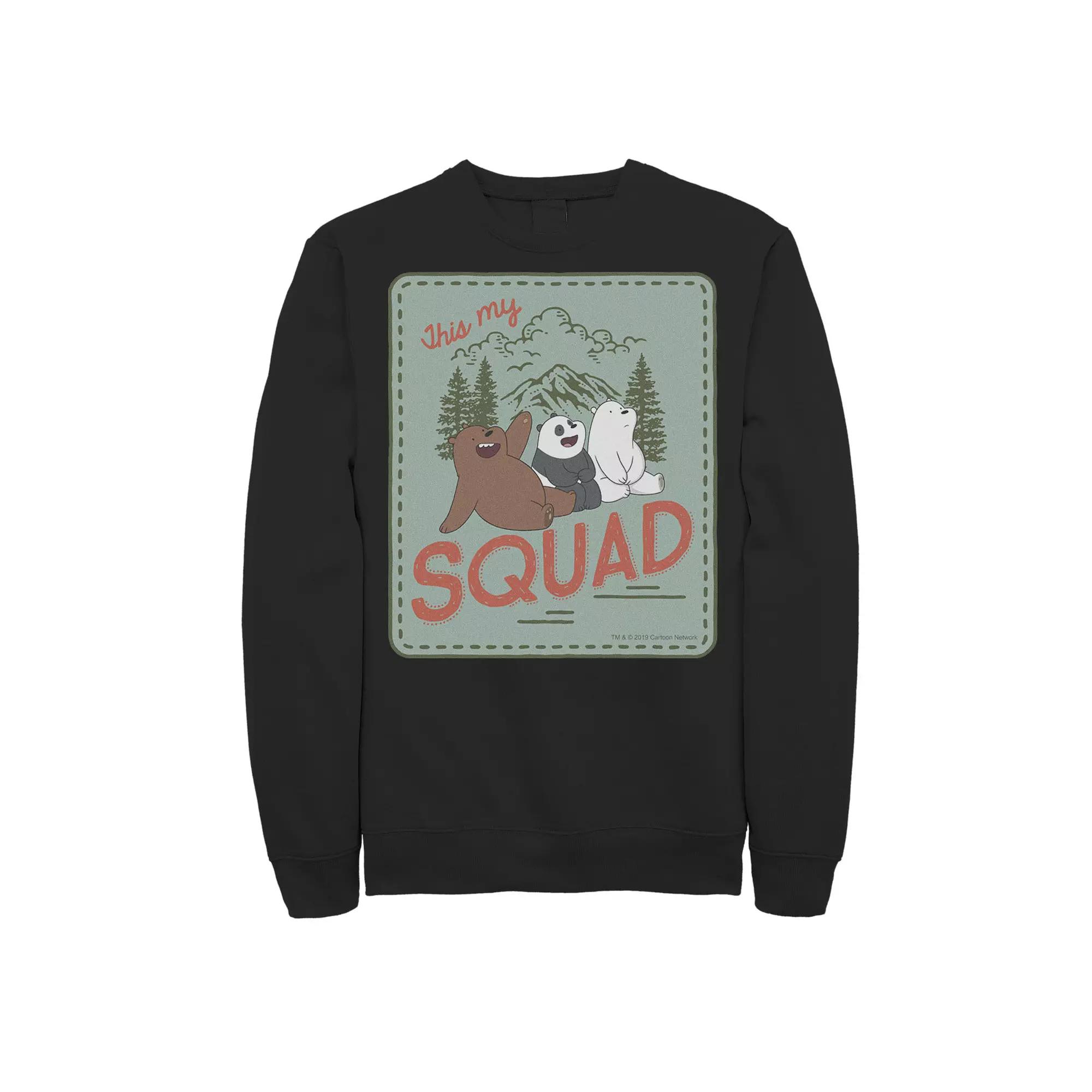 Men's Cartoon Network We Bare Bears This My Squad Patch Sweatshirt,  Product Image