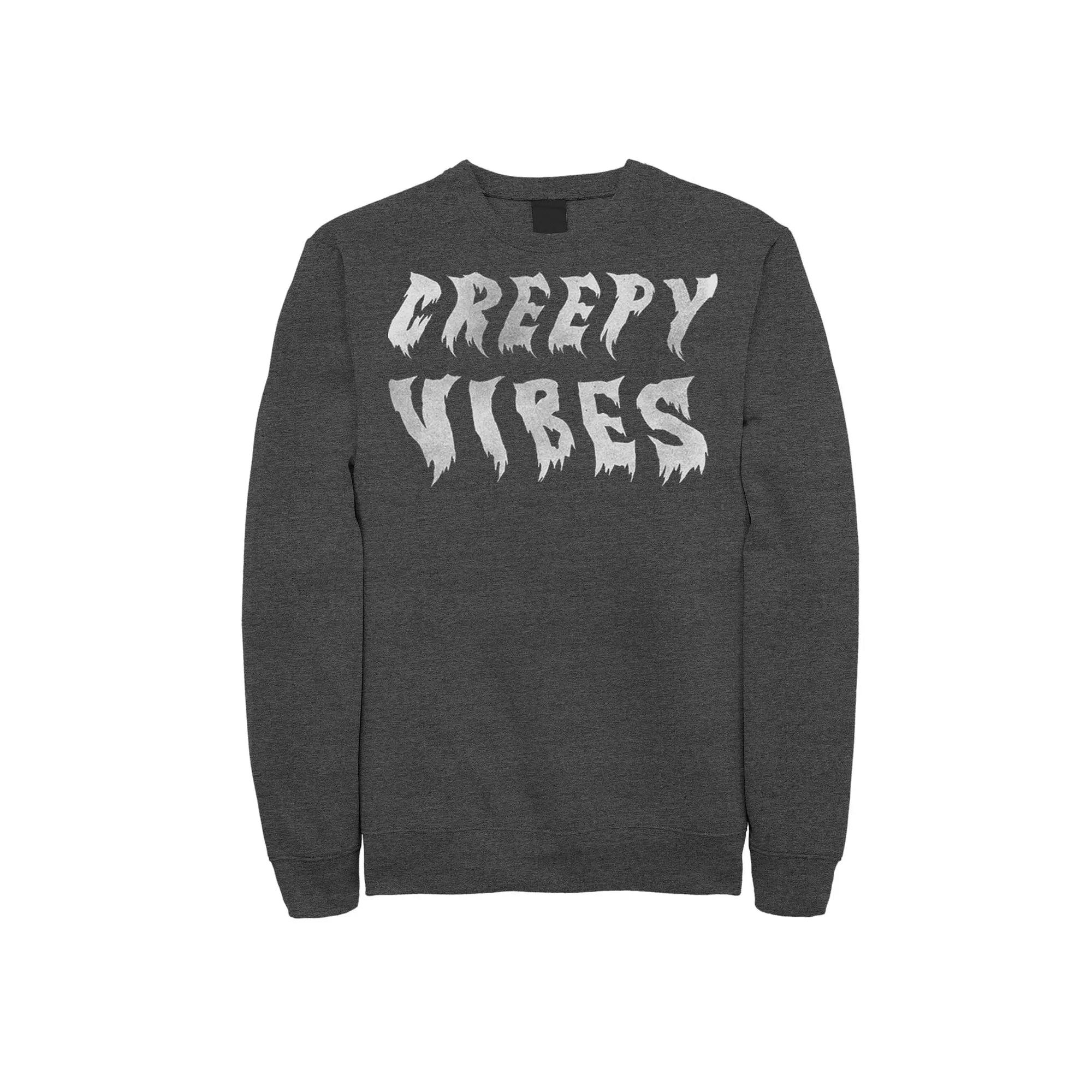 Mens Creepy Vibes Spooky Halloween Sweatshirt, Men's,  Product Image