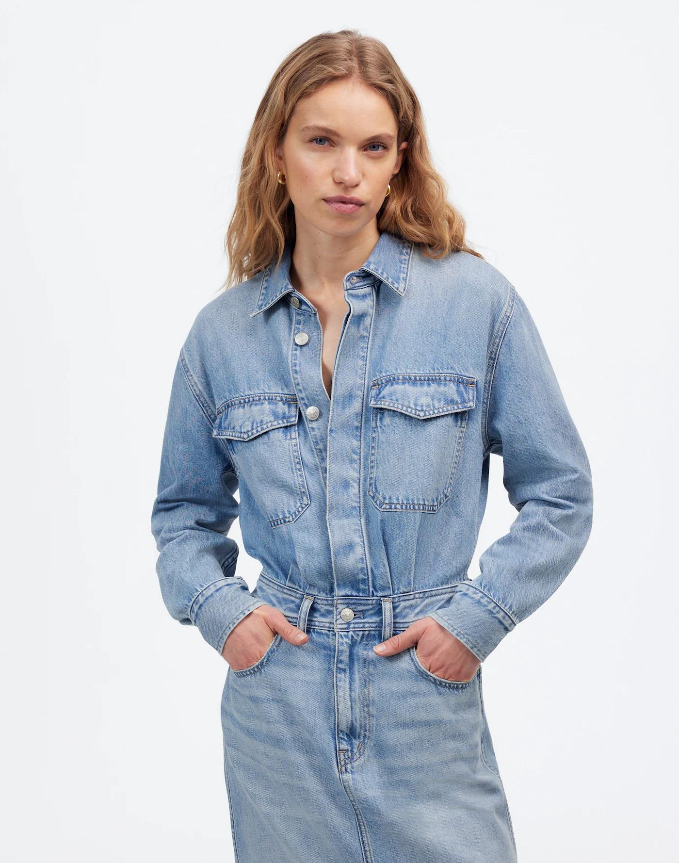Denim Midi Shirtdress in Altoona Wash Product Image