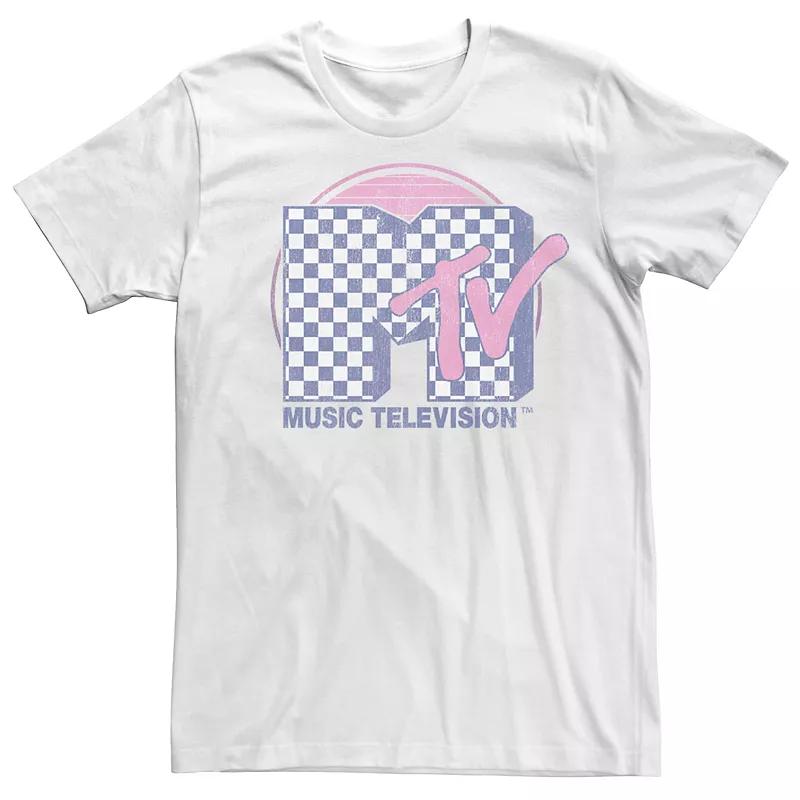 Men's MTV Faded Checkered Logo Short Sleeve Tee,  Product Image