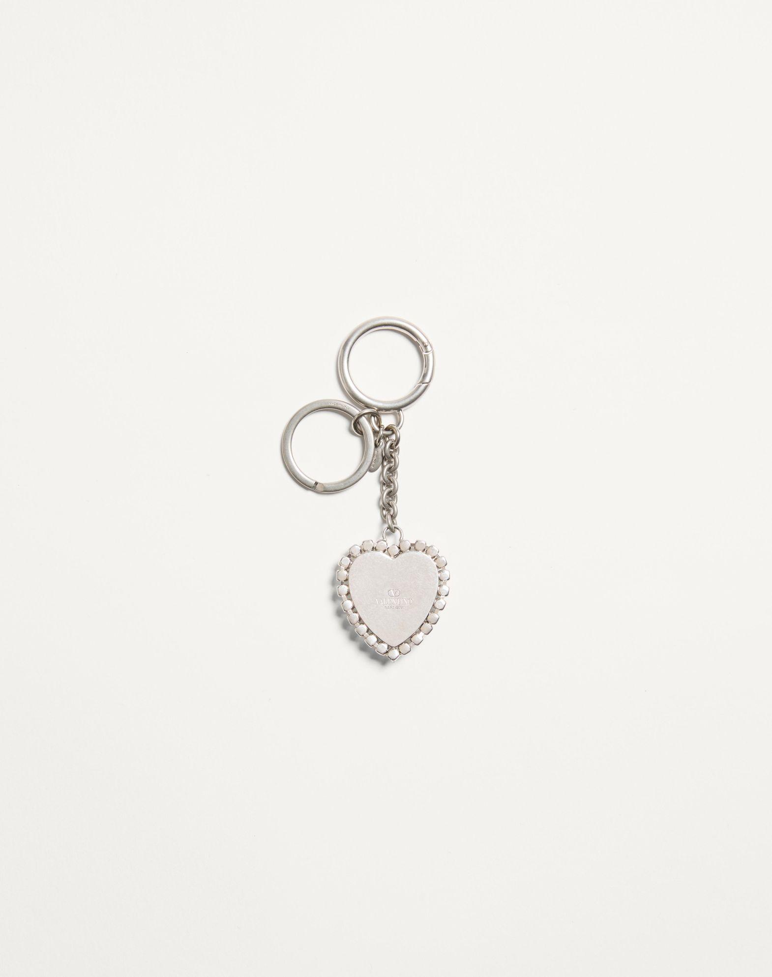 Coeur Hyperbole Bag Charm With Key Chain In Metal, Synthetic Material, And Crystals Product Image