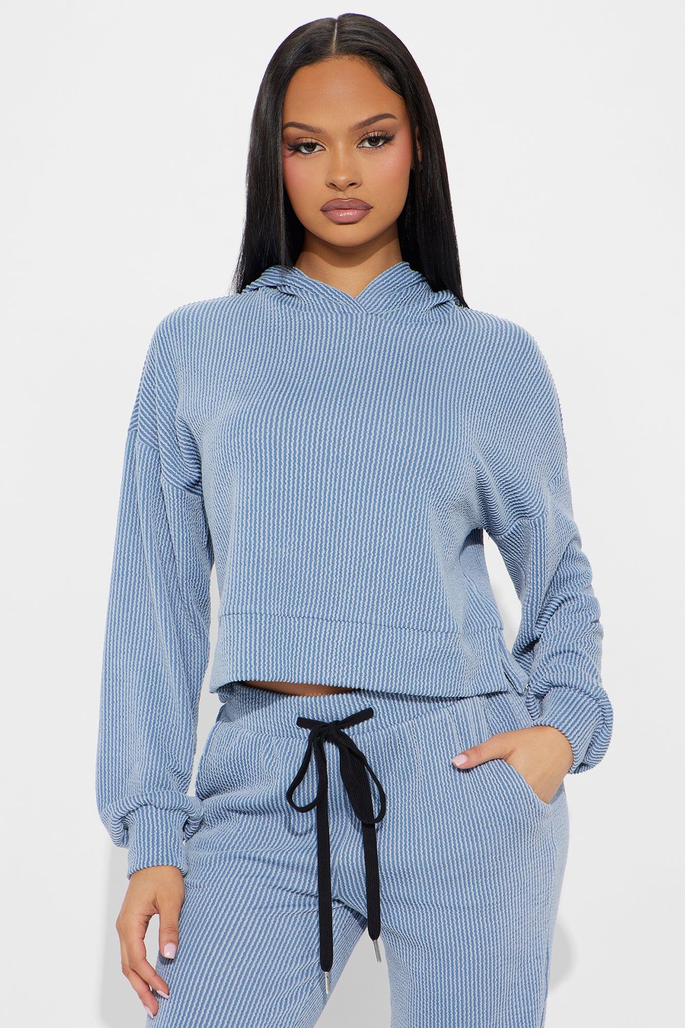 Relax Mode Hoodie And Jogger Pant Set - Blue Product Image