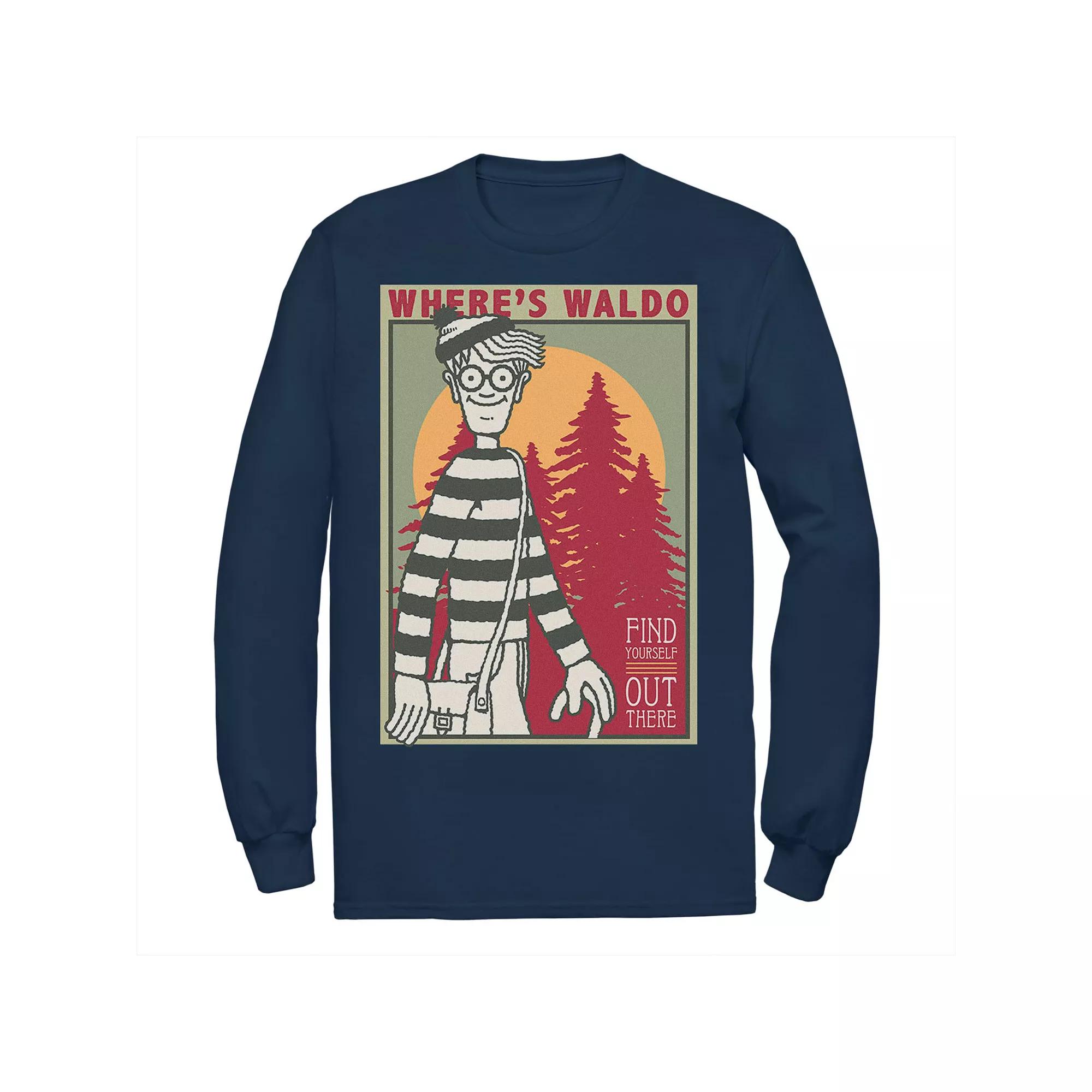 Men's Where's Waldo Find Yourself Poster Tee, Size: XXL, Blue Product Image