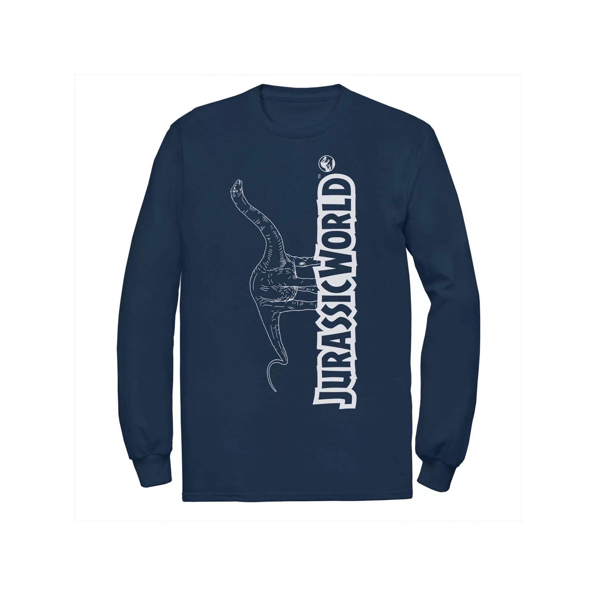 Men's Jurassic World Longneck Dinosaur Title Logo Outline Tee,  Product Image