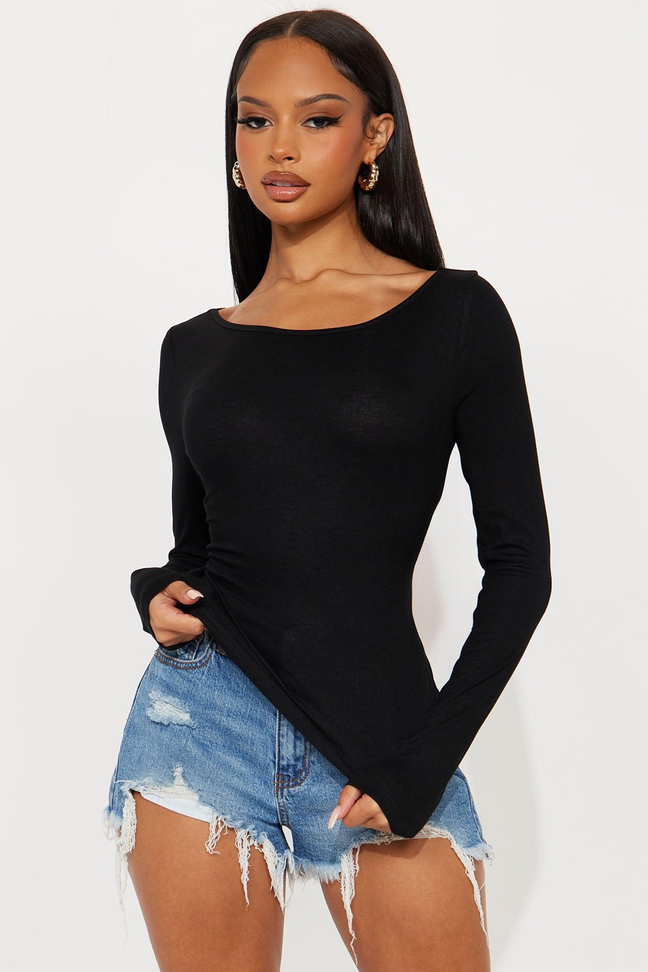 Linny Long Sleeve Top - Black Female Product Image
