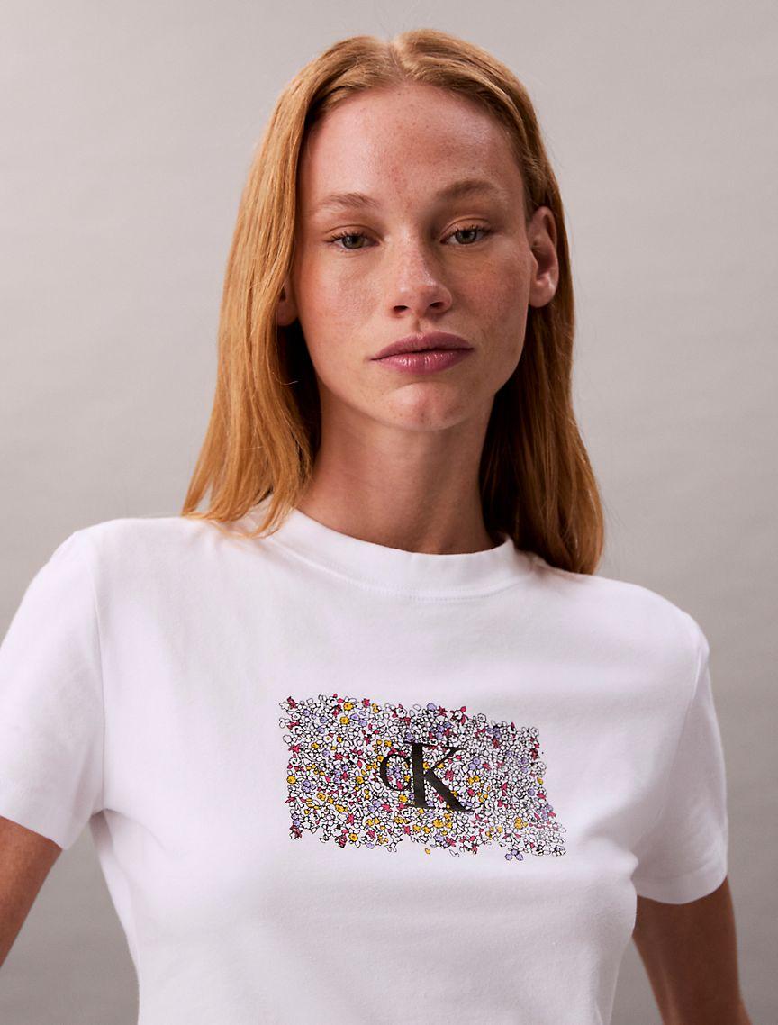 Slim Floral Monogram Logo Tee Product Image