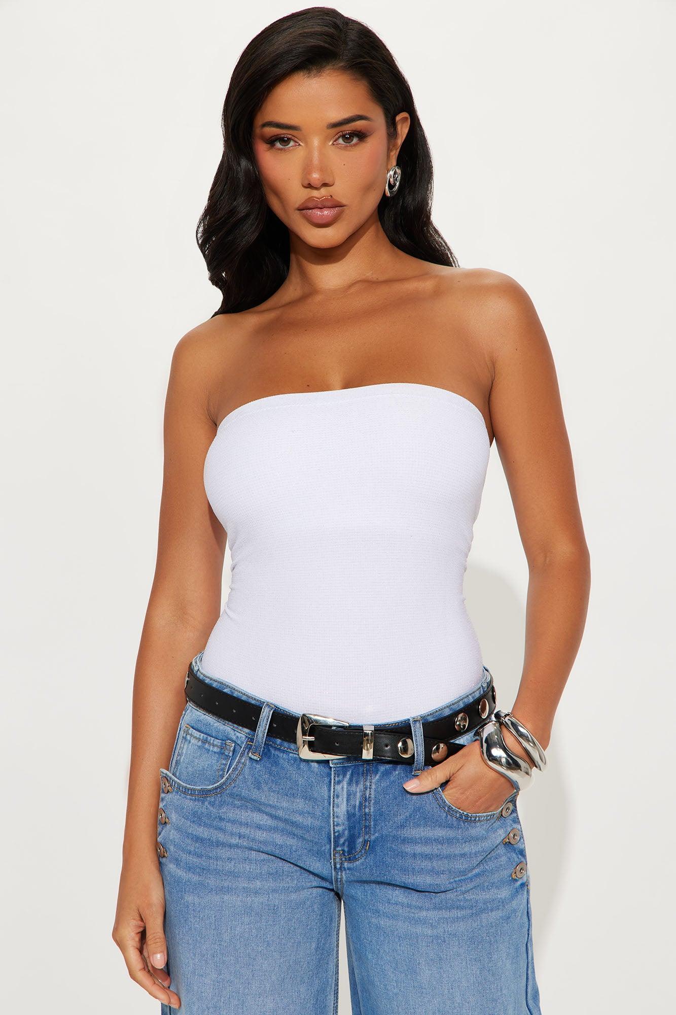 Nicole Seamless Tube Bodysuit - White Product Image