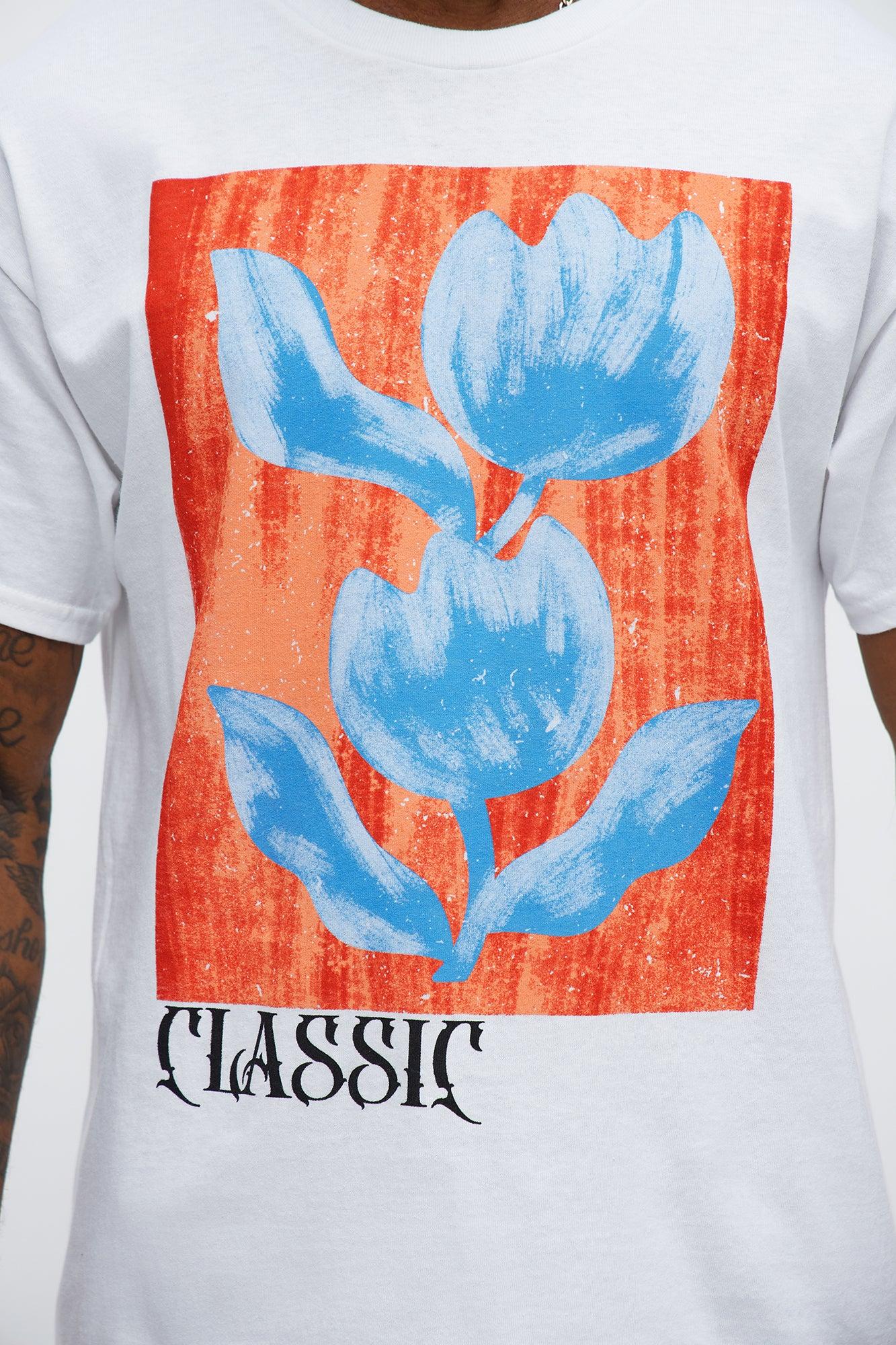 Classic Flowers Short Sleeve Tee - White Male Product Image