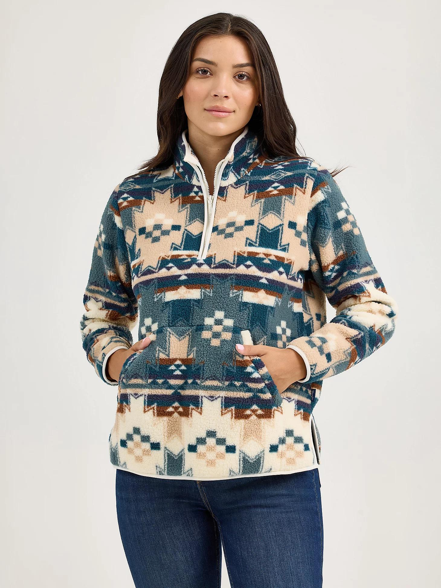 Women's Wrangler Retro® Quarter-Zip Sherpa Pullover in Dusty Product Image