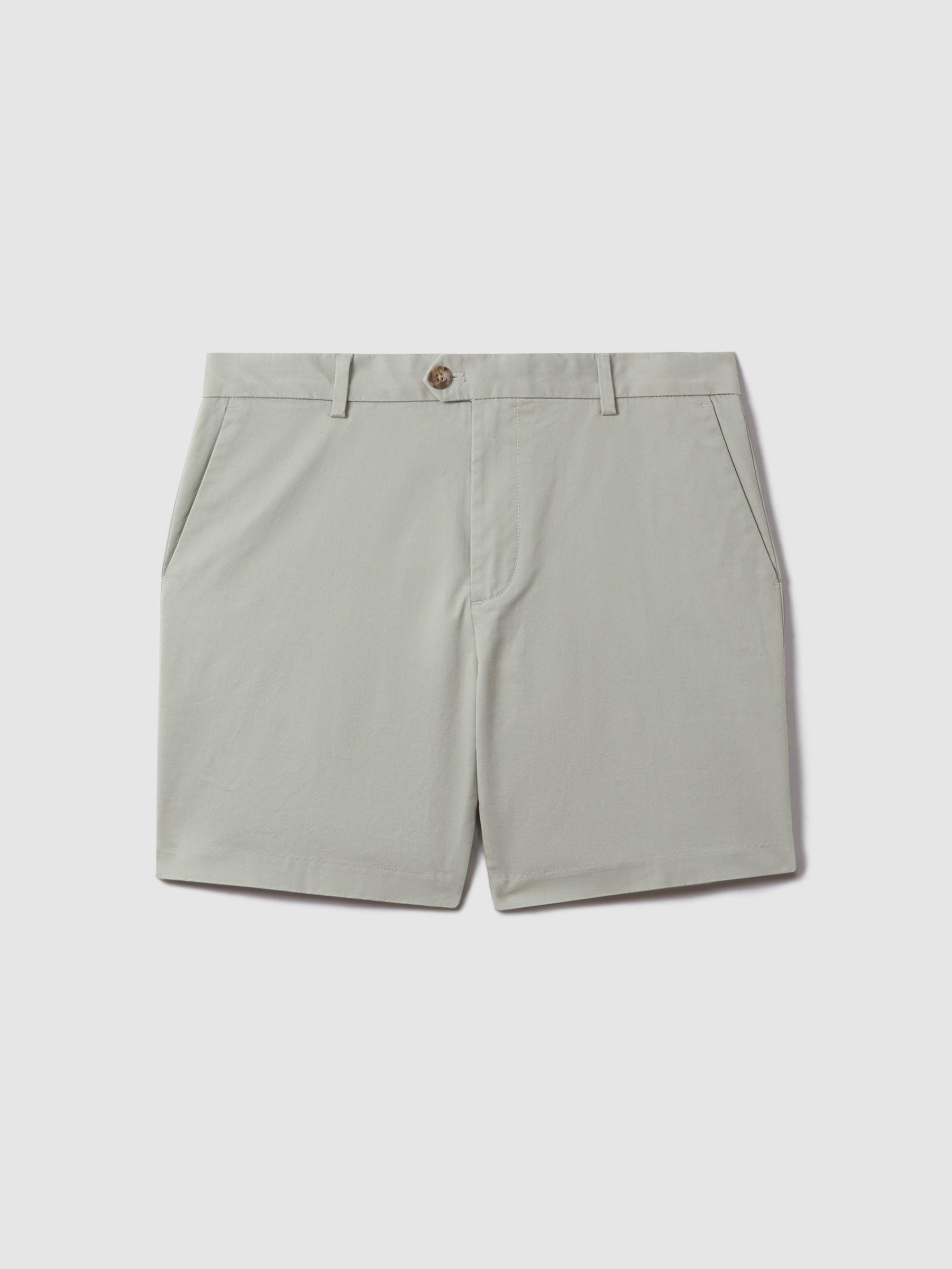 Modern Fit Cotton Blend Chino Shorts in Soft Sage Product Image