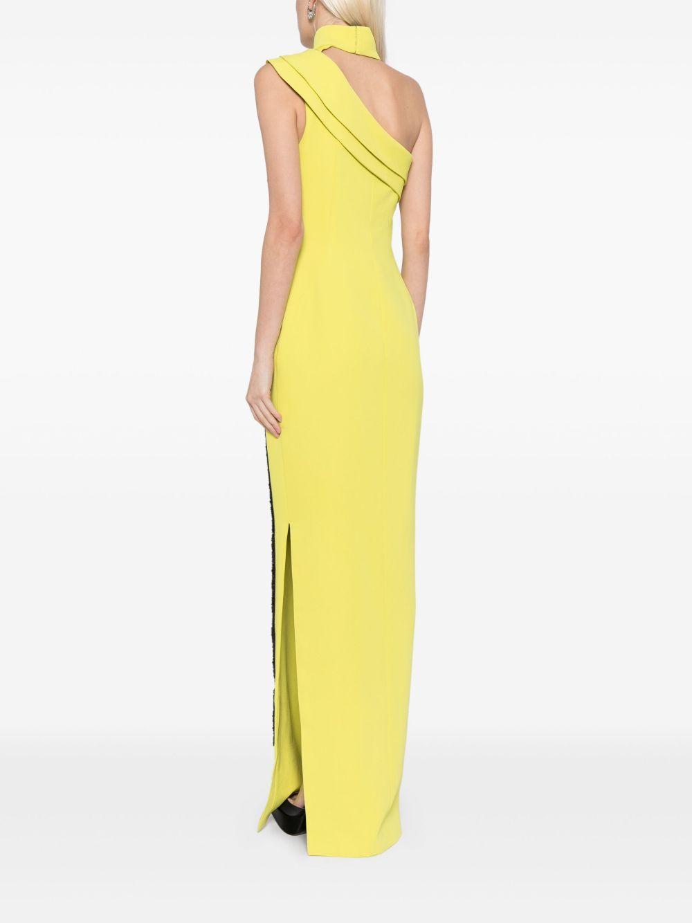 bead-embellished one-shoulder gown Product Image