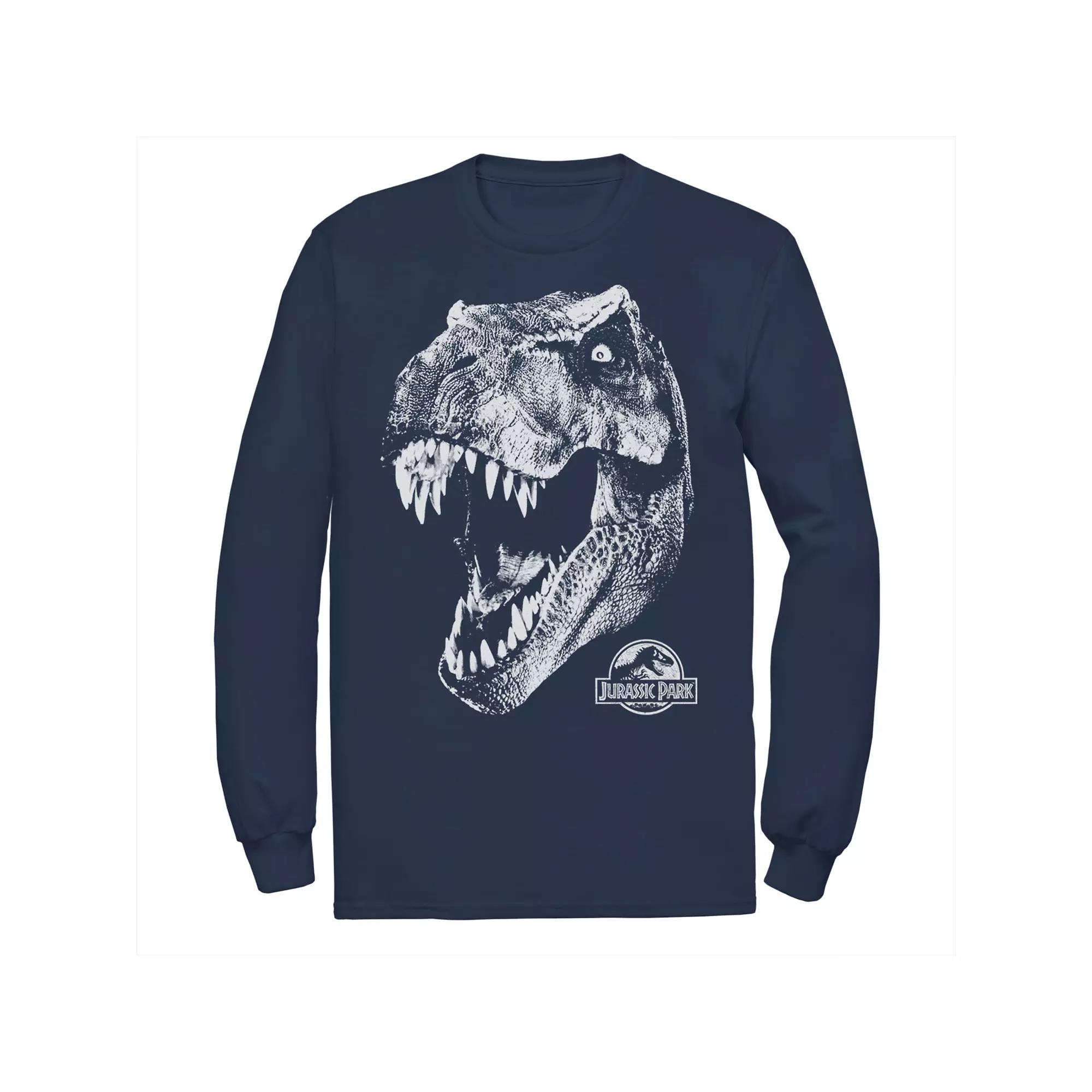 Men's Jurassic Park T-Rex White Head Roaring Tee,  Product Image