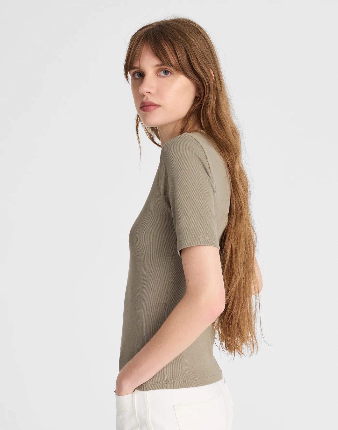 (Re)generative Cotton Ribbed Elbow-Sleeve Tee Product Image