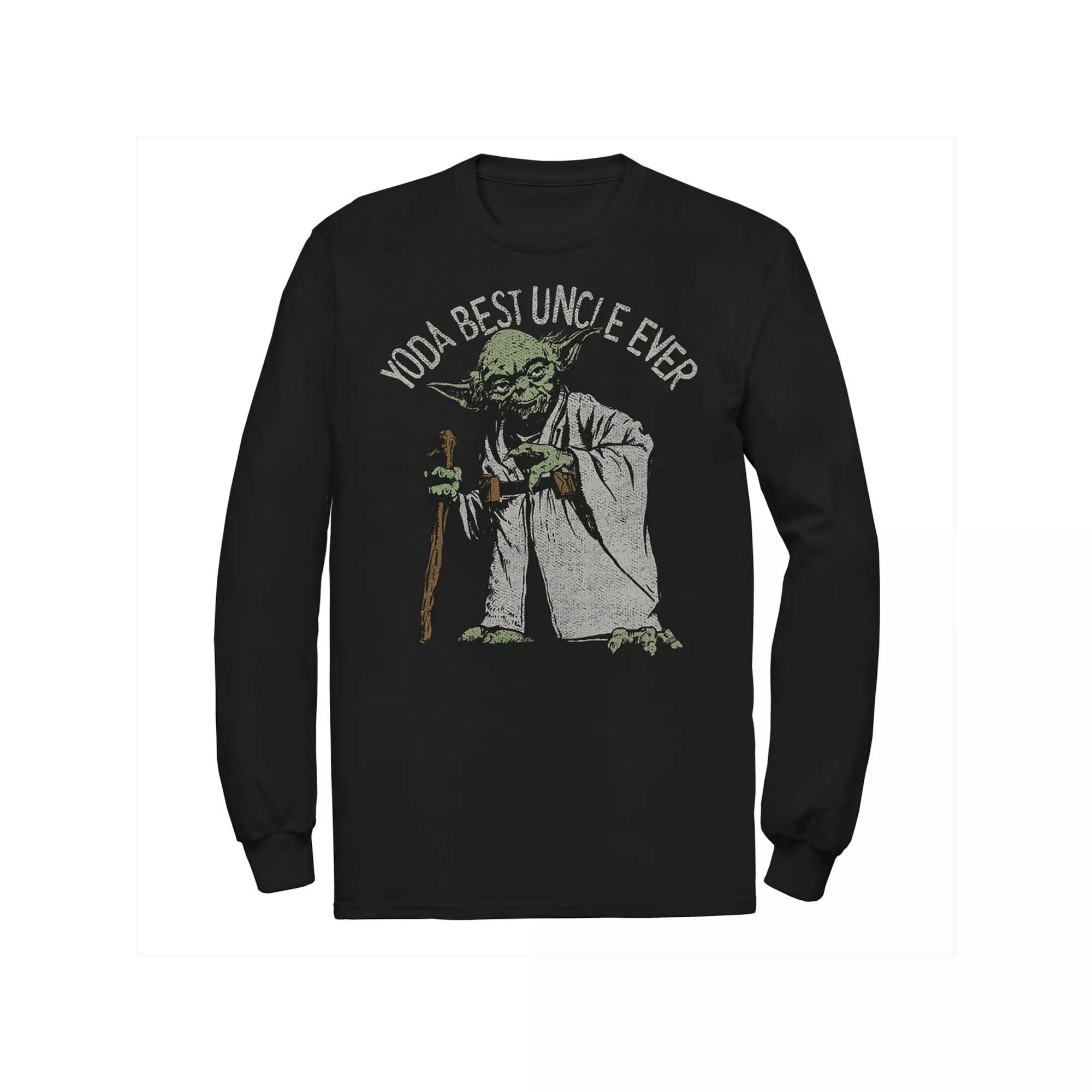 Men's Star Wars Yoda Best Grandpa Ever Portrait Long Sleeve Tee,  Product Image