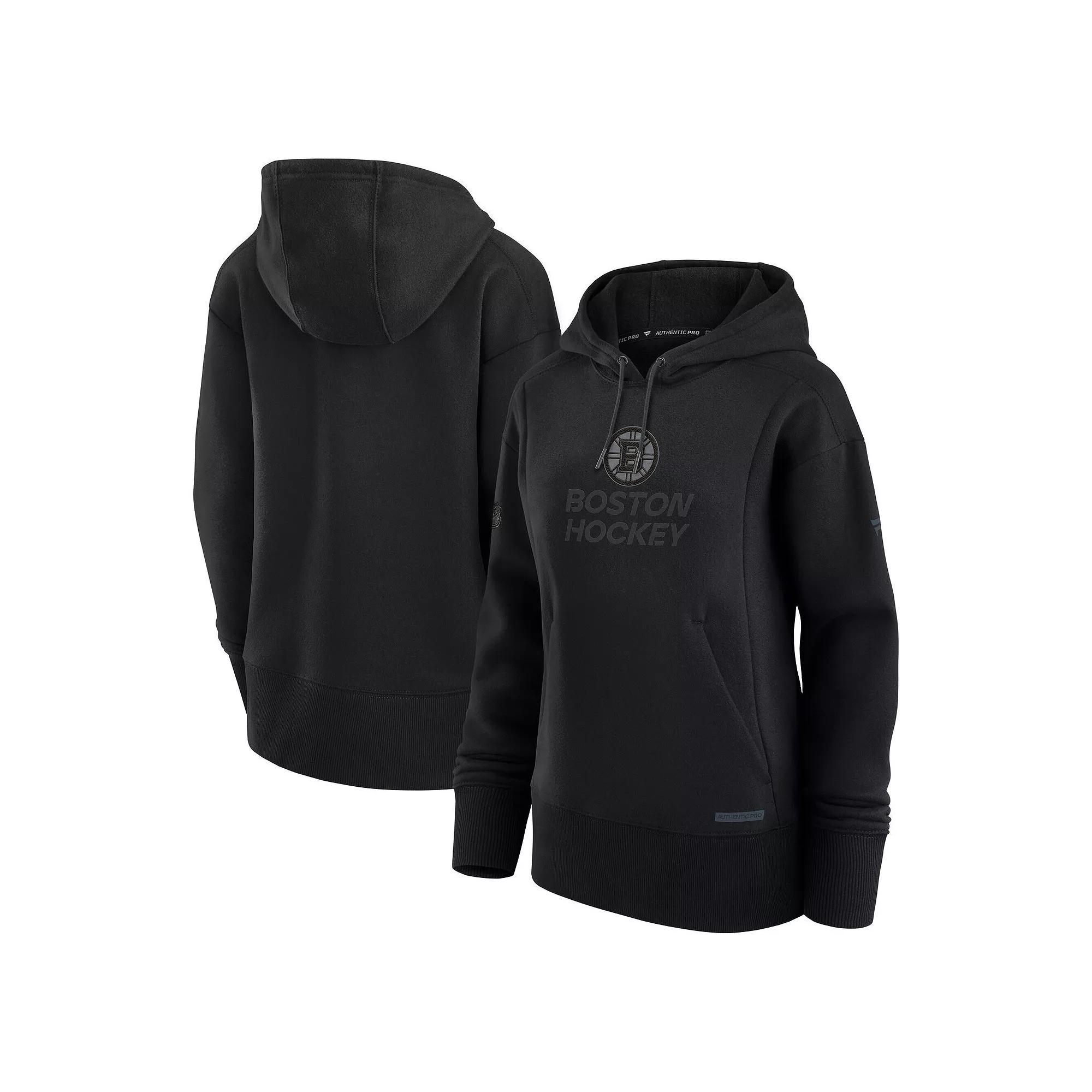 Women's Fanatics Black Chicago Blackhawks Authentic Pro Road Pullover Hoodie,  Product Image