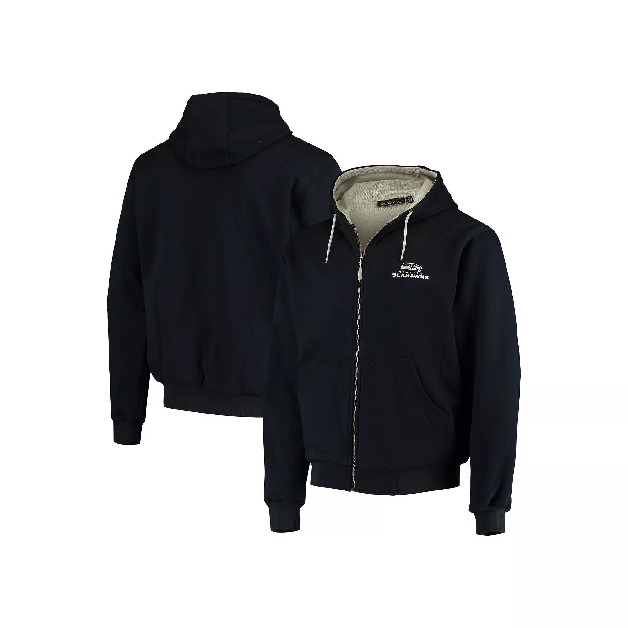 Men's Dunbrooke Navy Seattle Seahawks Craftsman Thermal-Lined Full-Zip Hoodie,  Product Image