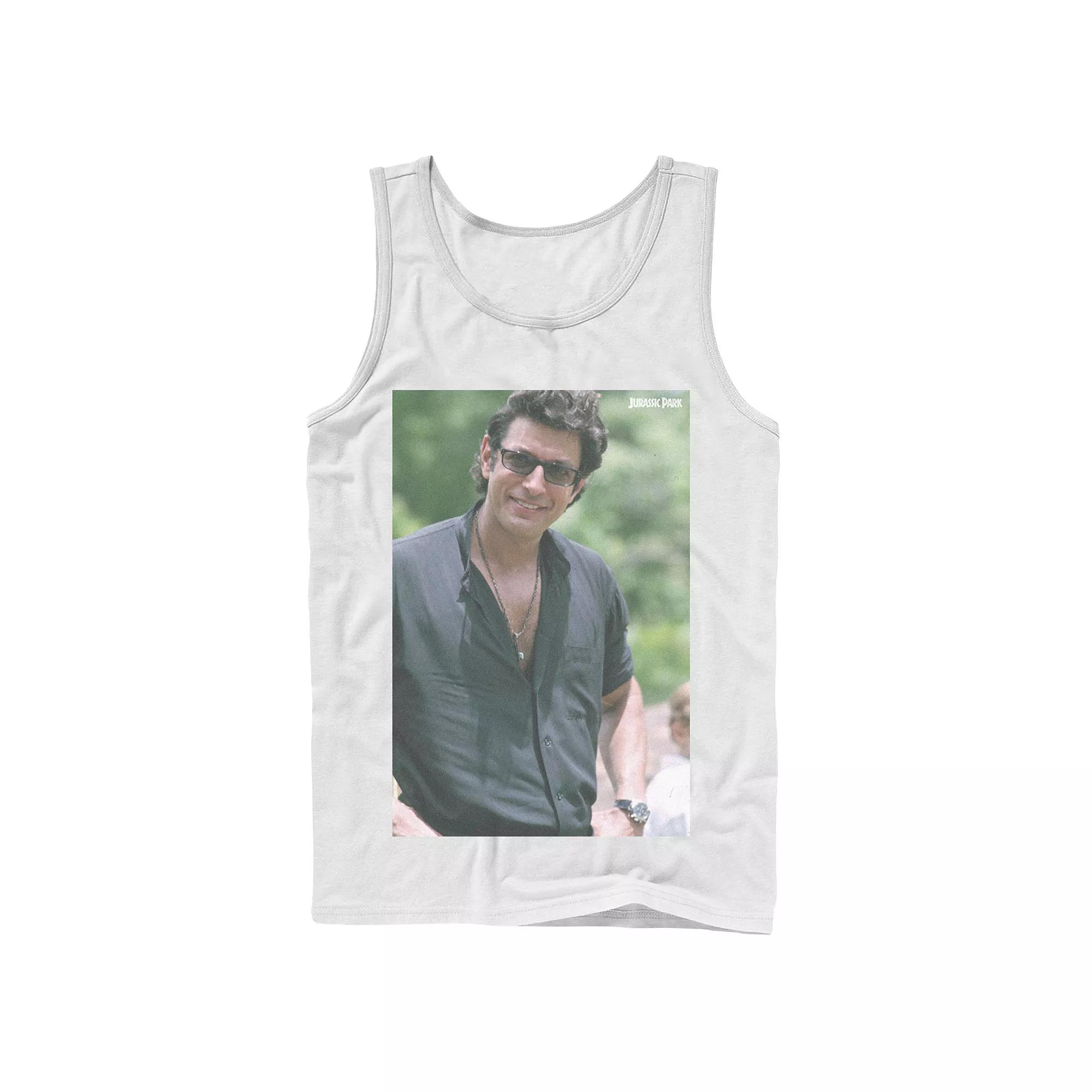 Men's Jurassic Park Jeff Goldblum Smile Poster Style Tank Top,  Product Image