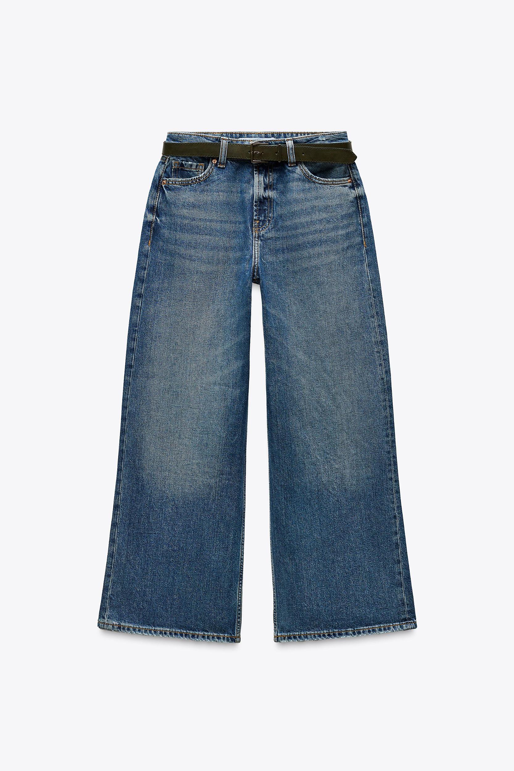 Z1975 HIGH-WAISTED CULOTTE BELTED JEANS Product Image