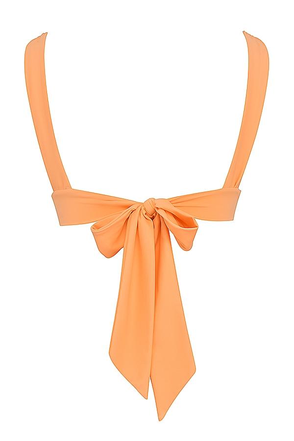 Seychelles  light orange tie back bikini top Product Image