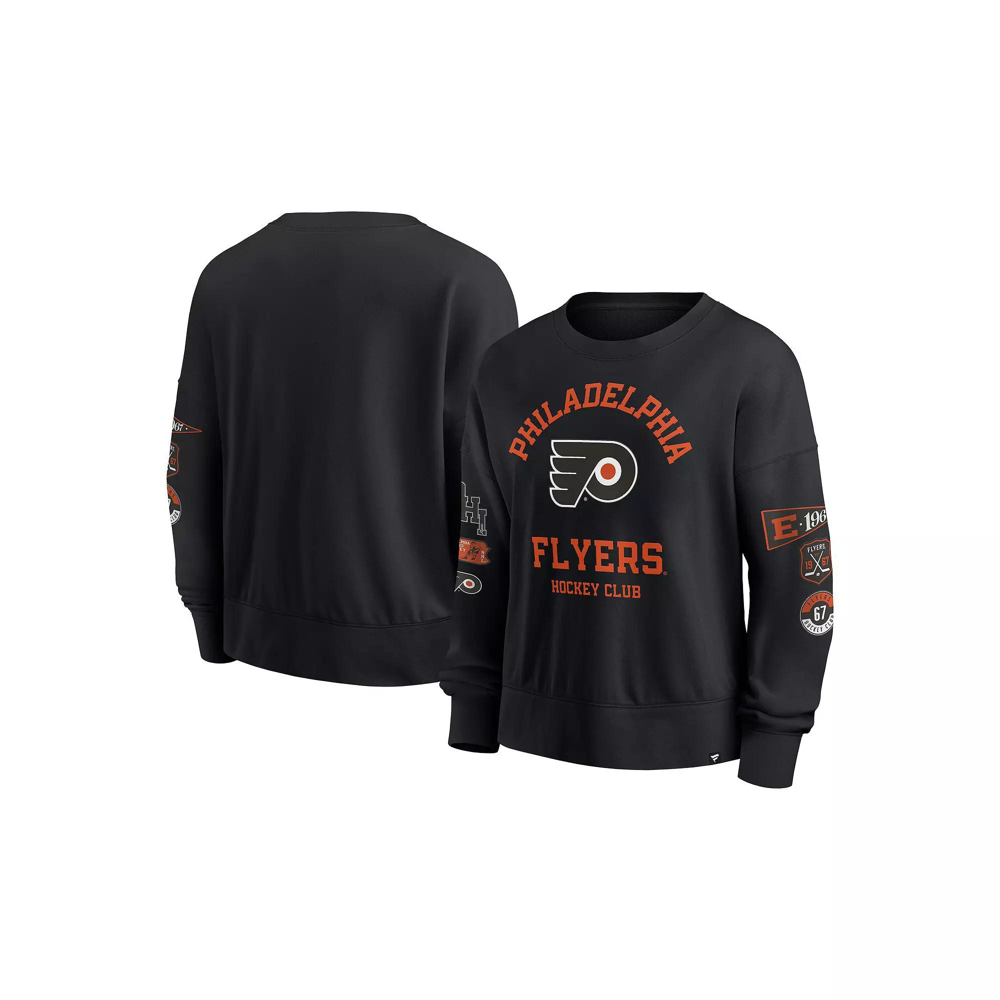 Women's Fanatics Black Philadelphia Flyers Go Team Pullover Sweatshirt,  Product Image