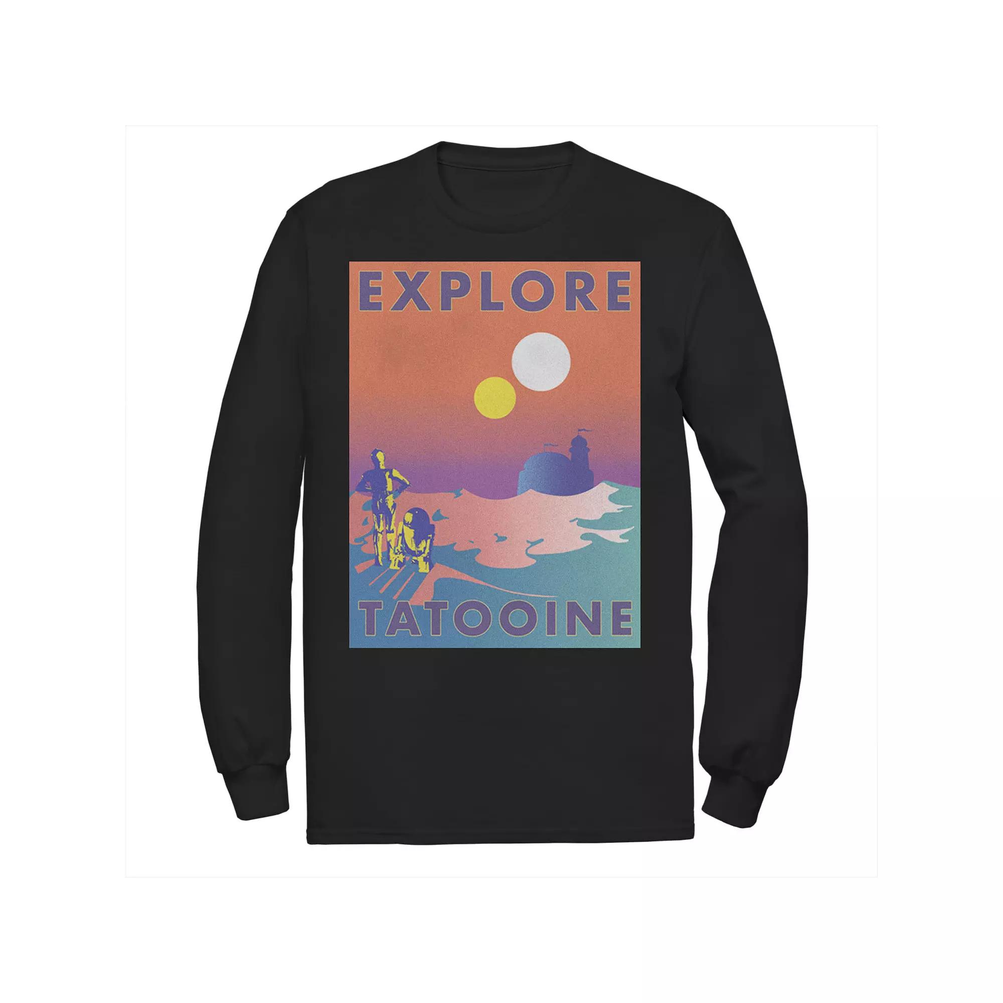 Men's Star Wars Explore Tatooine Faded Retro C-3PO & R2-D2 Poster Tee,  Product Image