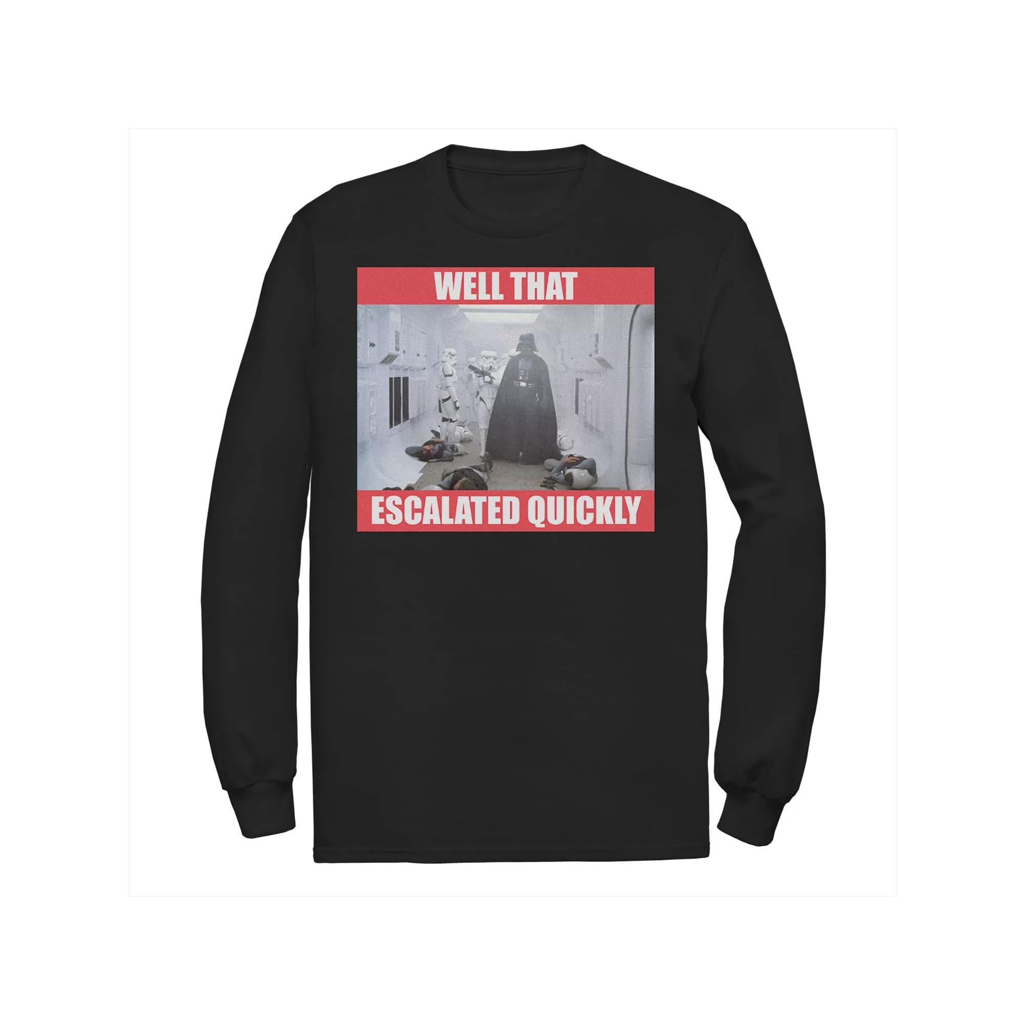 Men's Star Wars Darth Vader "Well That Escalated Quickly" Graphic Tee, Size: Medium, Black Product Image
