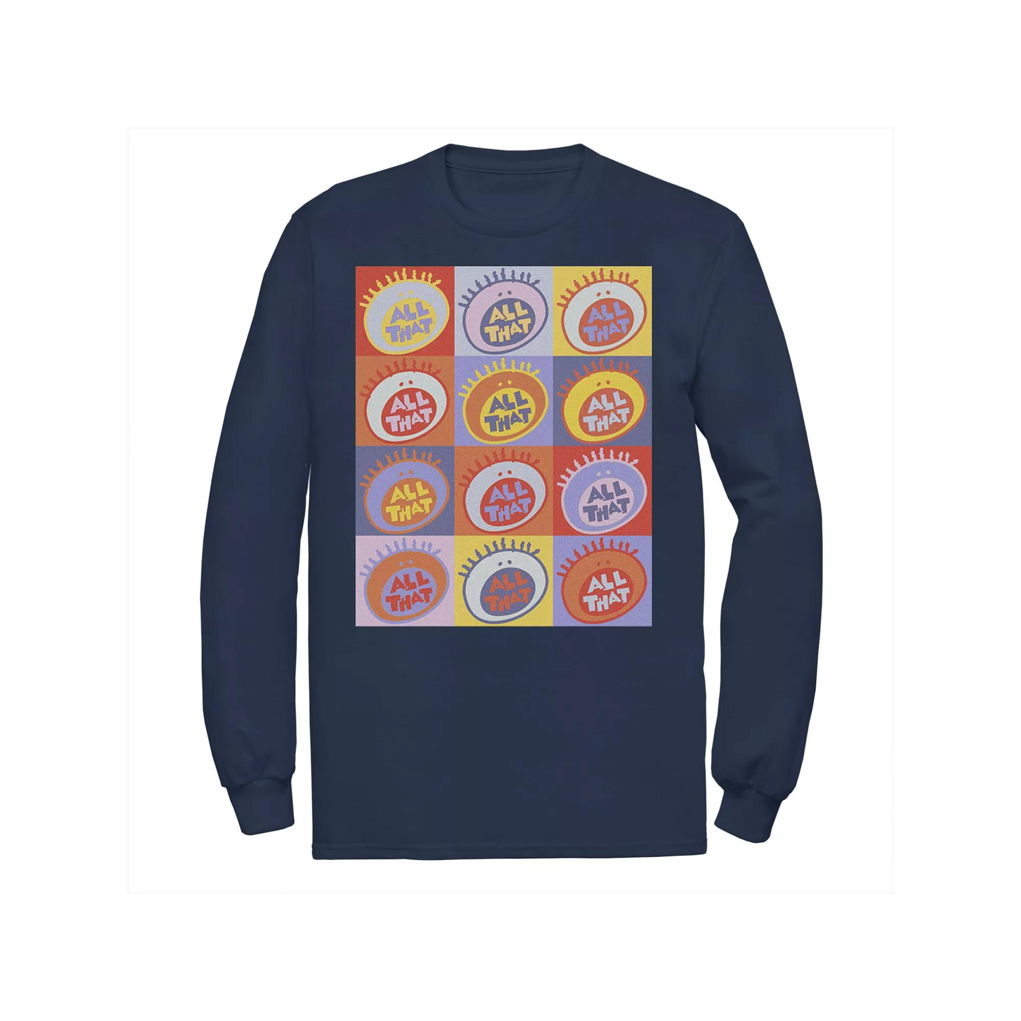 Men's Nickelodeon All That Classic Vintage Logo Panels Long Sleeve Graphic Tee,  Product Image