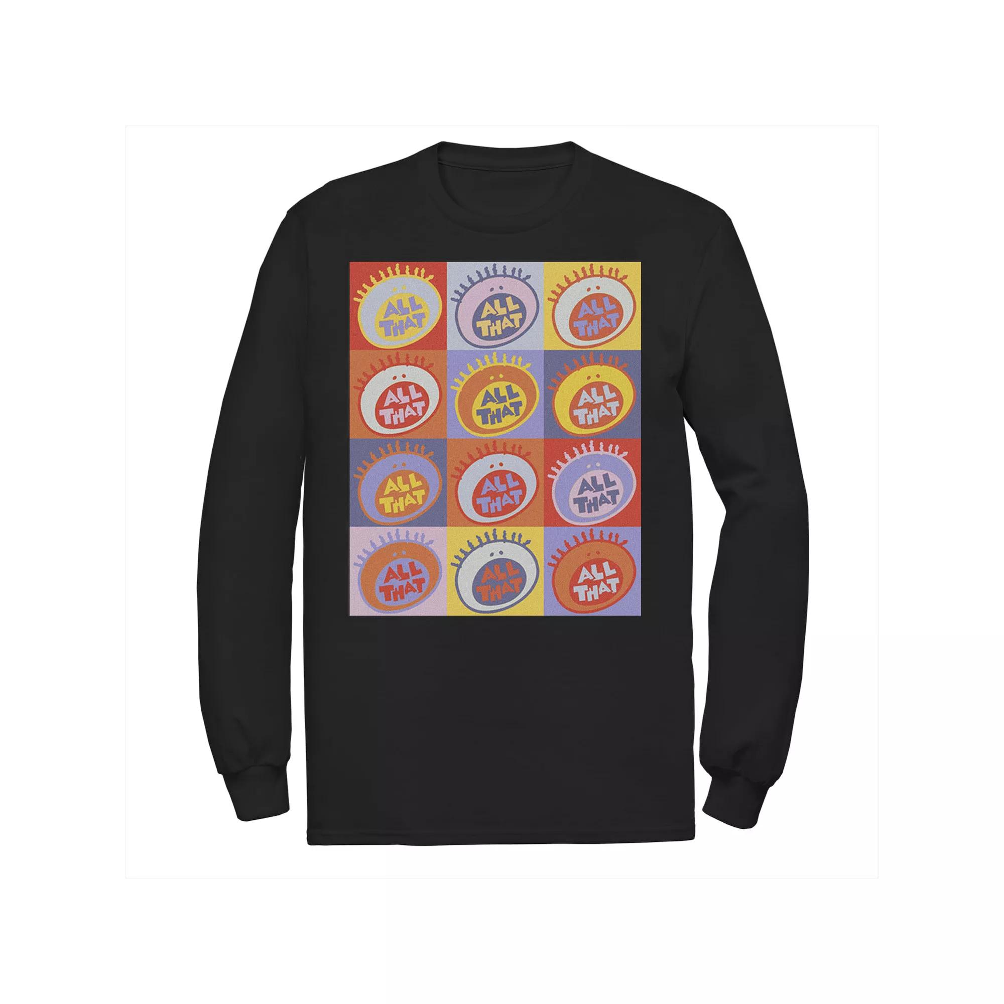 Men's Nickelodeon All That Classic Vintage Logo Panels Long Sleeve Graphic Tee,  Product Image