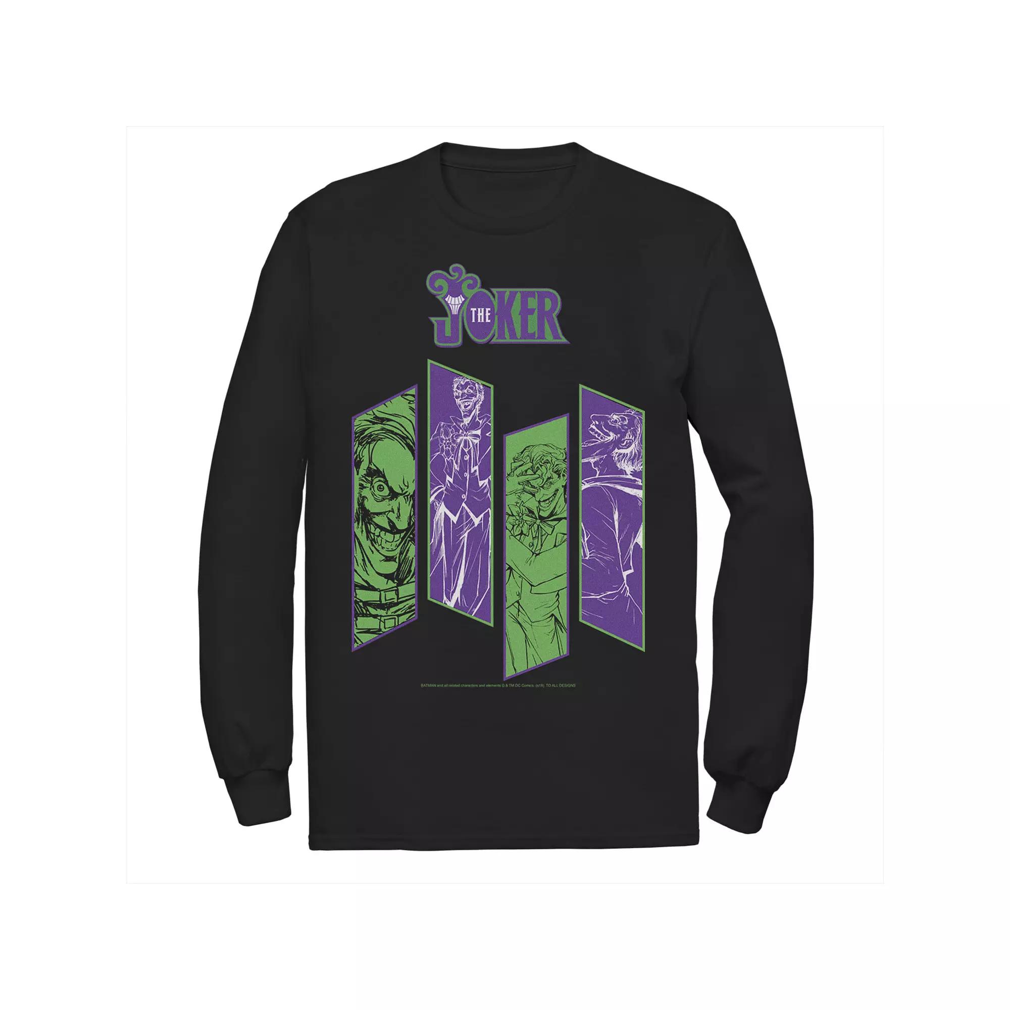 Men's DC Comics The Joker Portrait Panels Long Sleeve Graphic Tee,  Product Image