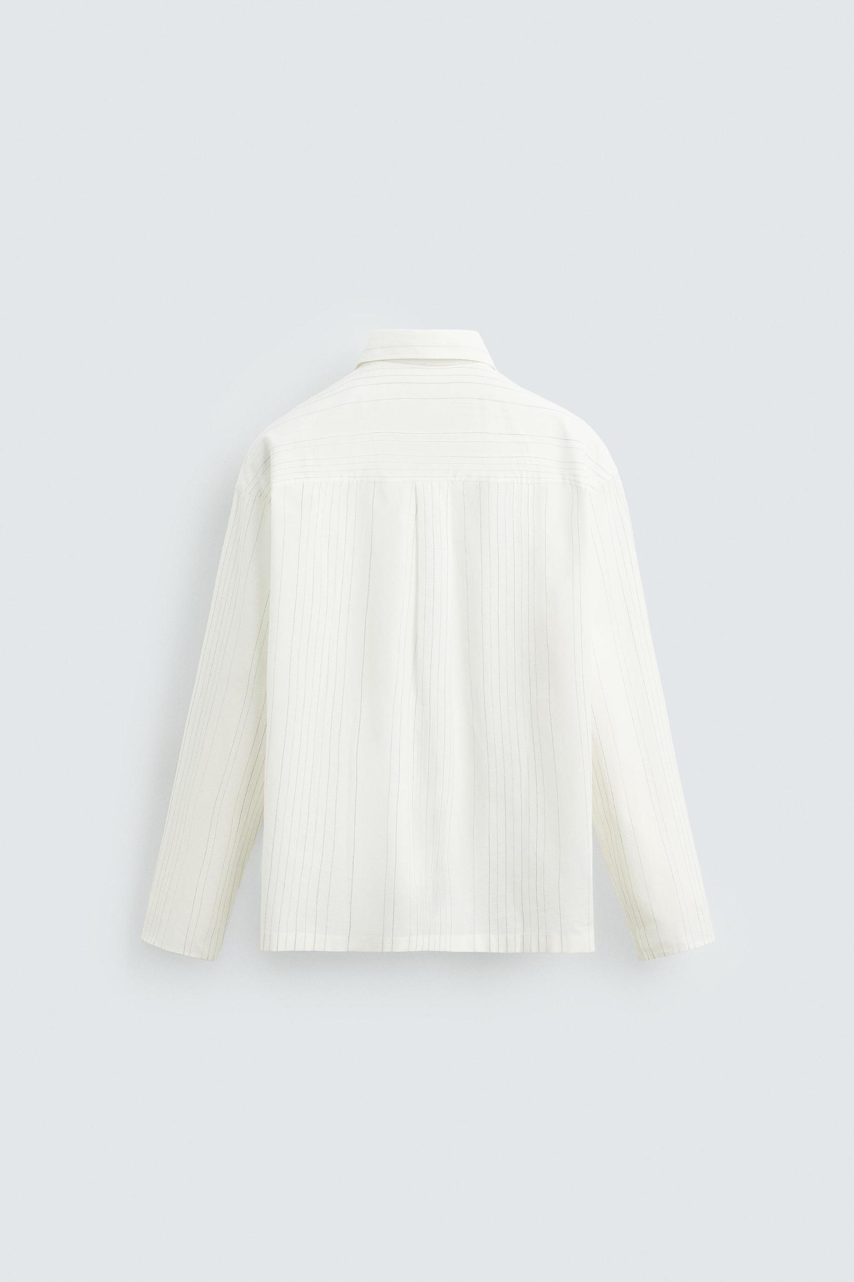 TEXTURED WEAVE STRIPED SHIRT Product Image