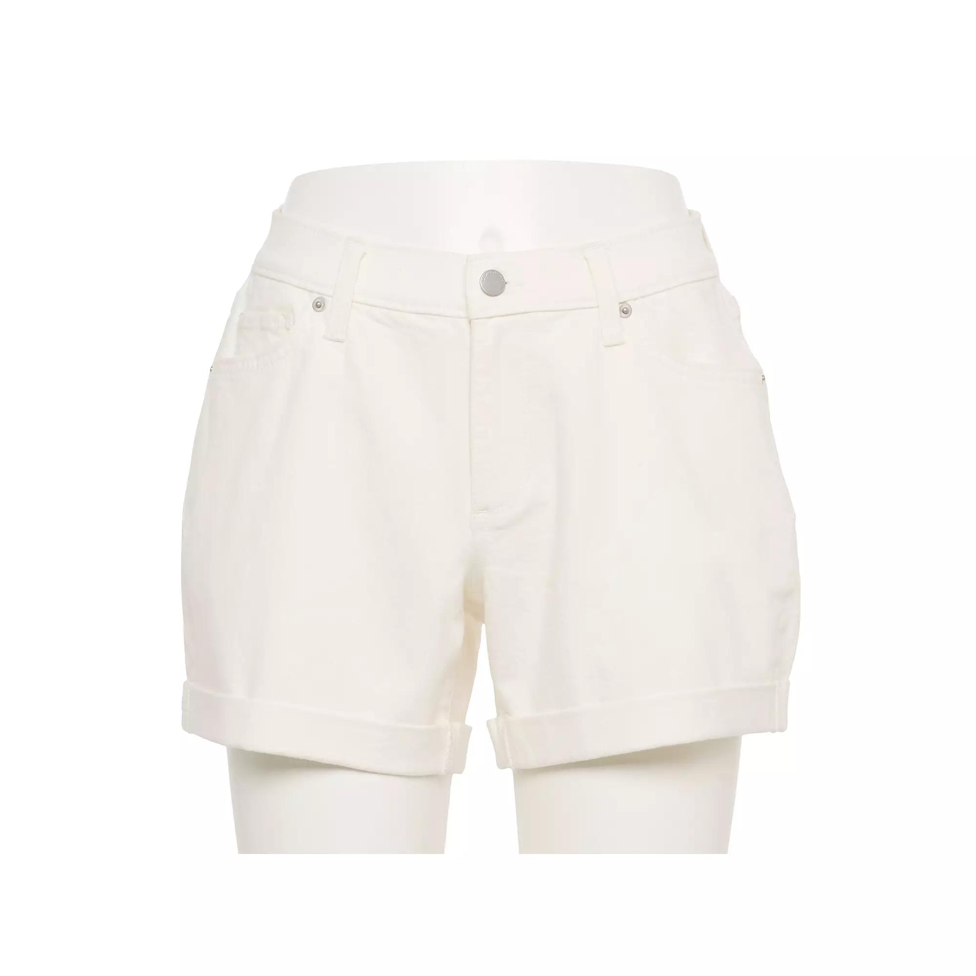 Women's Sonoma Goods For Life® Curvy Mid-Rise Roll Cuff Jean Shorts, Size: 2, Vital White Product Image